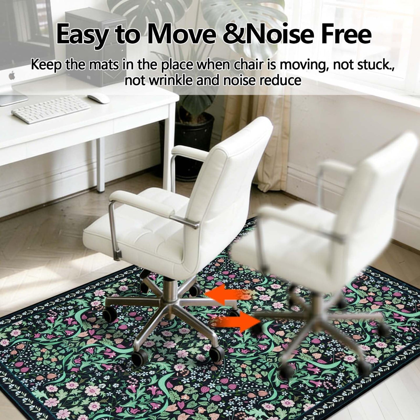 Famibay Office Chair Mat for Hardwood Floor 90x120cm Pink Chair Floor Protection Mat Non Slip Computer Desk Chair Mat for Hard Floor Rubber Mats for