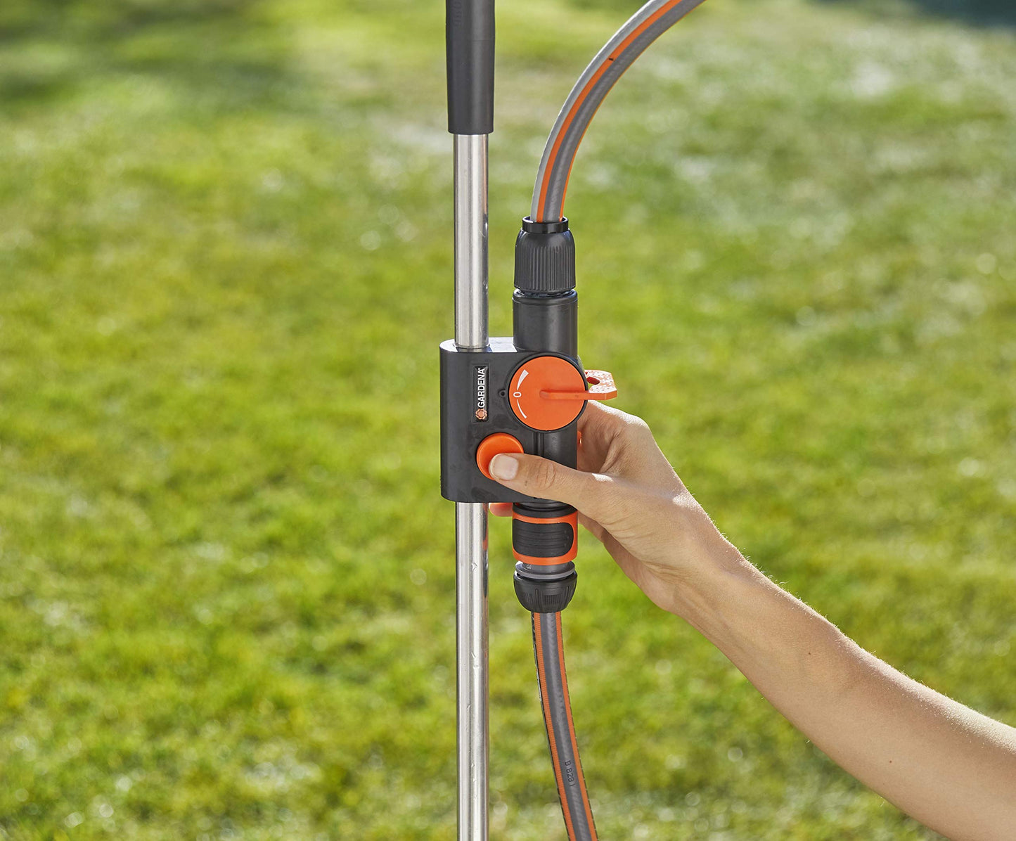 Gardena Garden Shower trio shower with 2 spray modes (shower spray/mist) Water flow control valve, removable shower head with 1.3 m connection hose,