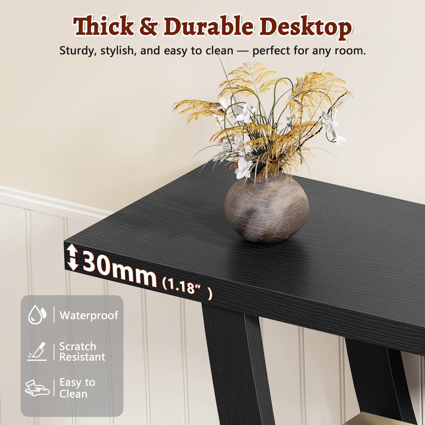 FAVOOSTY Slim Console Table for Hallway, 3-Tier Half Moon Narrow Entryway Table with Shelves, Industrial Behind Sofa Table