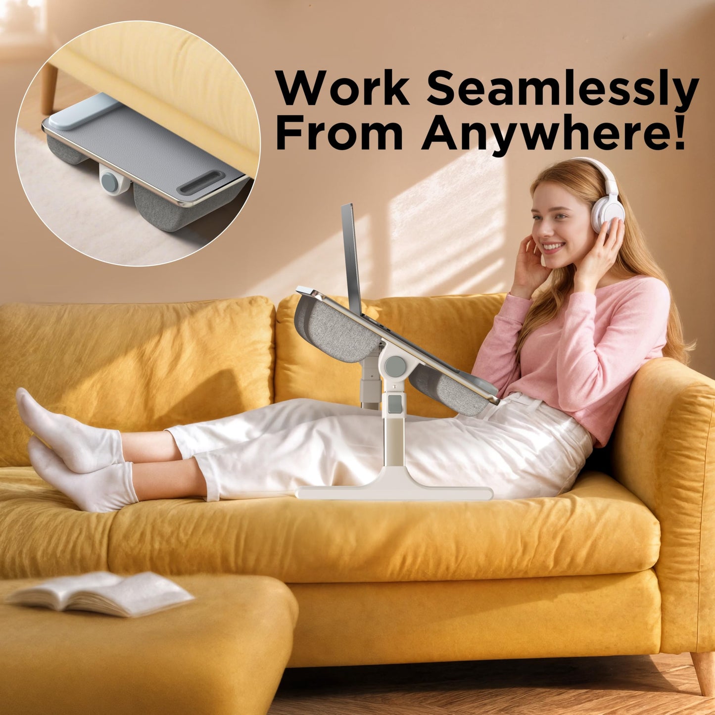 FoldWise 2-in-1 Bed Table & Lap Desk - Soft Cushions, Foldable Laptop Tray