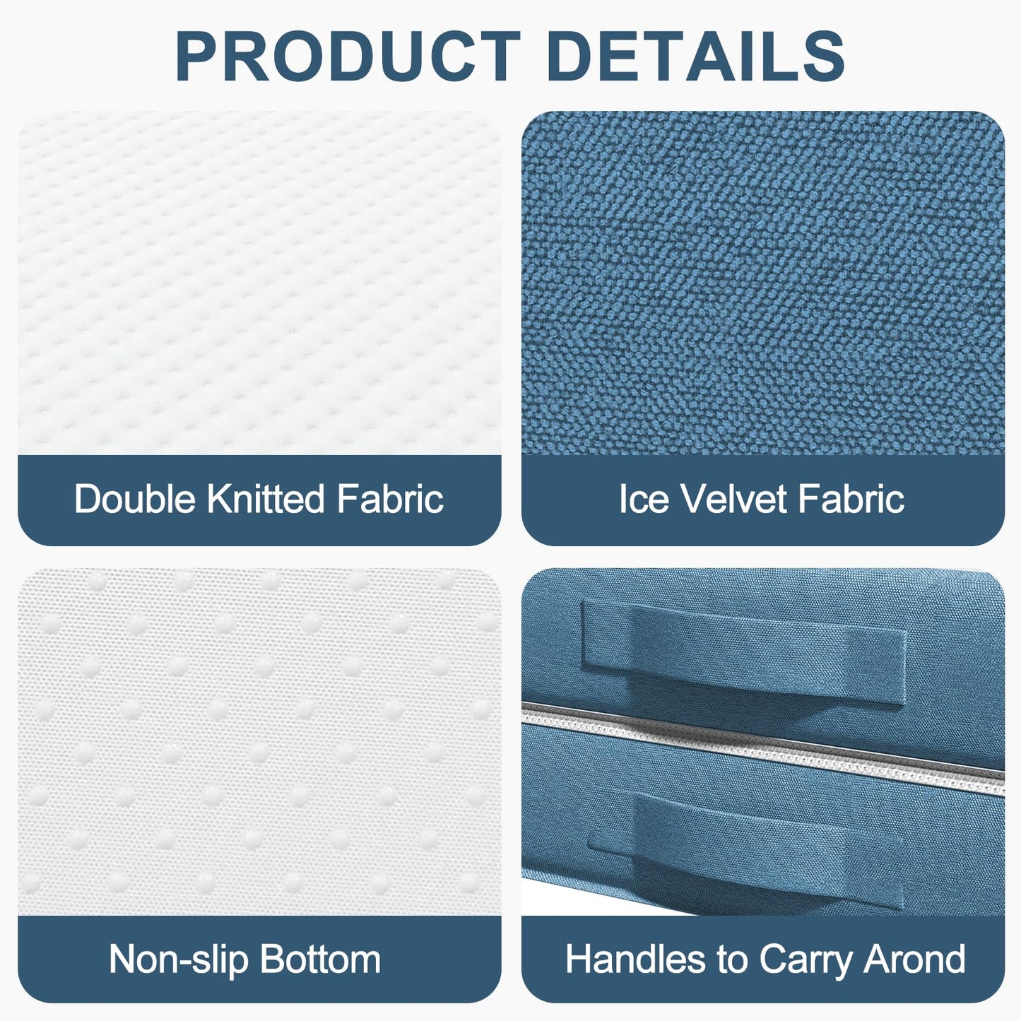 Folding Mattress Double, 4 Inch Tri-fold Floor Mattress (200x150x10cm)