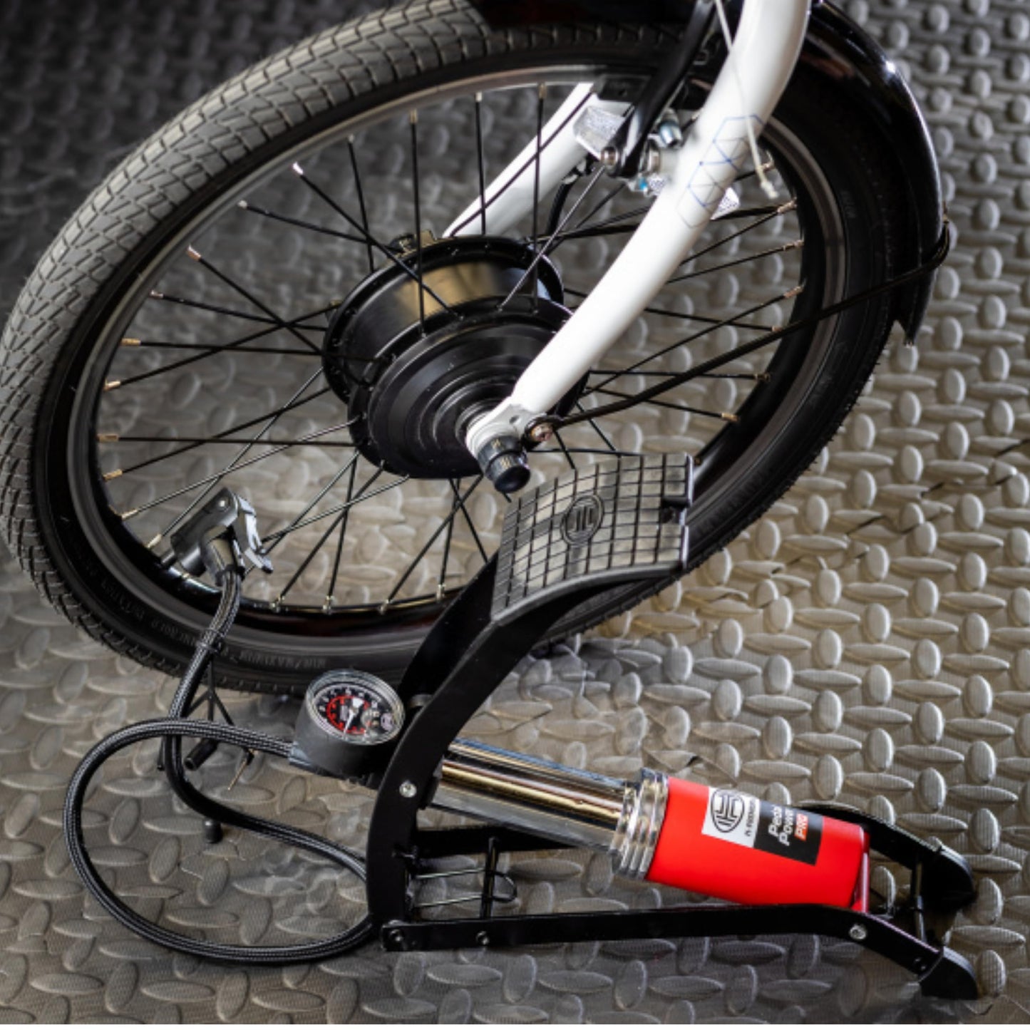 Premium HEYNER Pedalpower Pro Foot Air Pump With Gauge 10 BAR 100PSI H215000