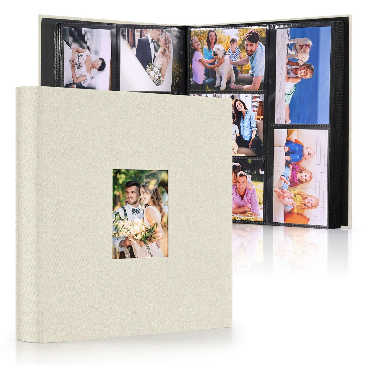 DazSpirit Photo Albums 6x4 Inch 600 Photos Slip In, Customizable Linen Cover 10x15 Photo Album, Large Capacity, Slip-in Pockets, Ideal for Wedding