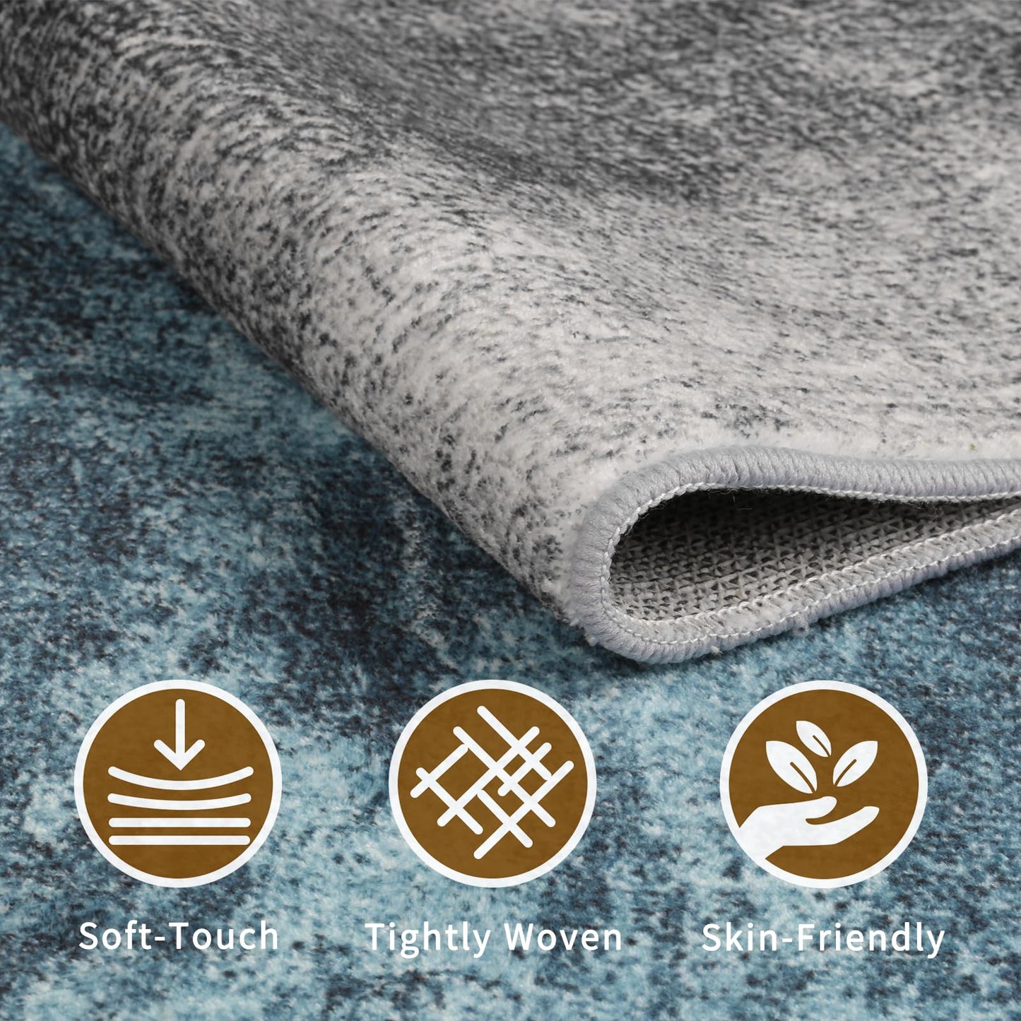 Sour Lemon Rugs Living Room Large 200x290 - Machine Washable Rug - Area Rugs for Bedroom - Large Boho Rug Vintage Rugs Anti Slip Fluffy Carpet for