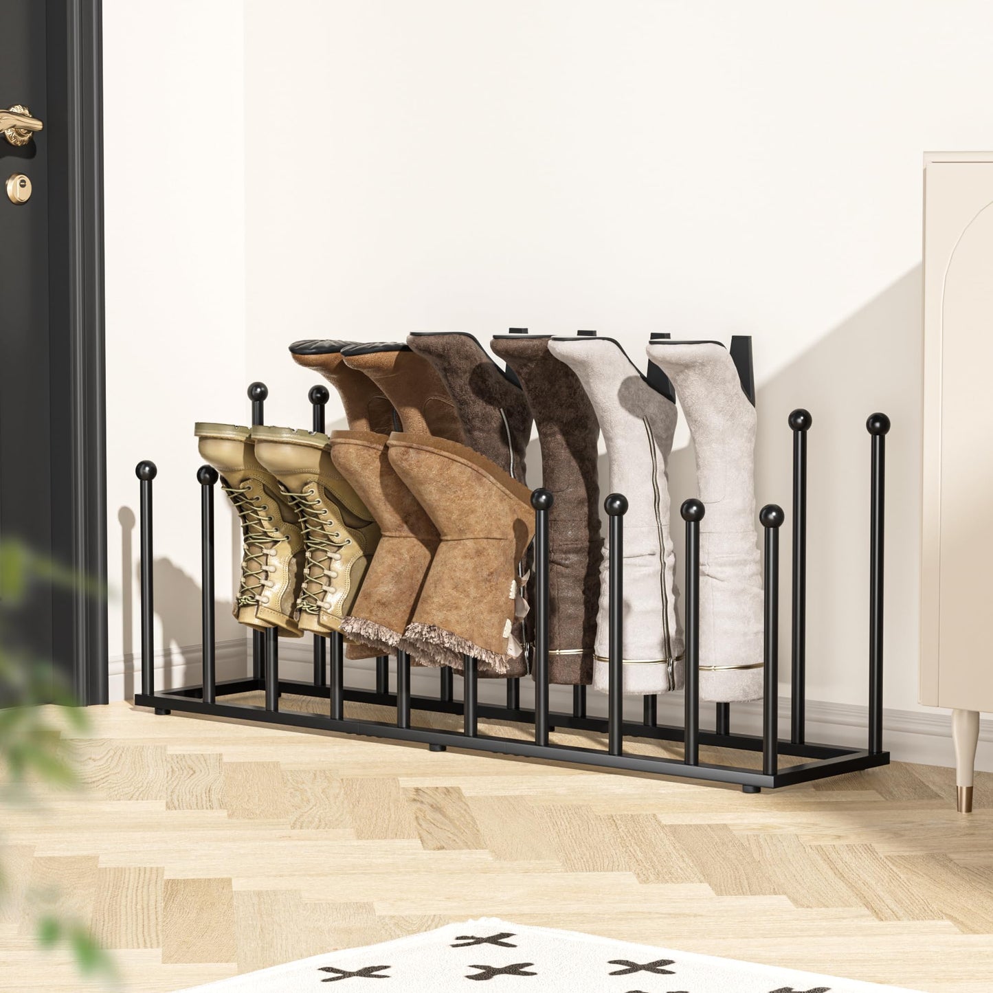 pickpiff Free Standing Shoe Rack - Black Metal Shoe Storage, Shoe Racks Storage for Dorm Room, Closet, Entryway, Bedroom, Patio Outdoor, Hallway