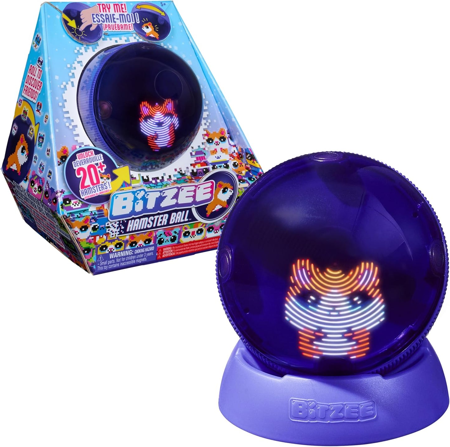 Bitzee, Hamster Ball Interactive Toy,used acceptable, some surface scratches, open scruffy box, FRENCH