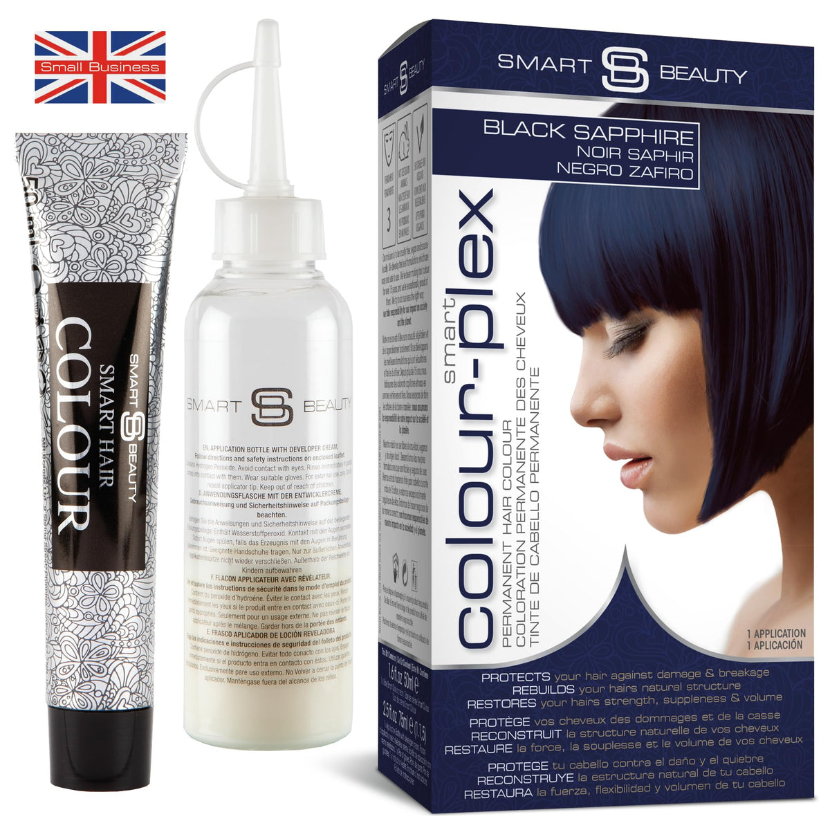 Blue Black Hair Dye Permanent with Anti-Breakage Plex Hair Care, Vegan Hair Dye & Cruelty-Free, 100% Grey Coverage, Midnight Blue, For All Hair Types.