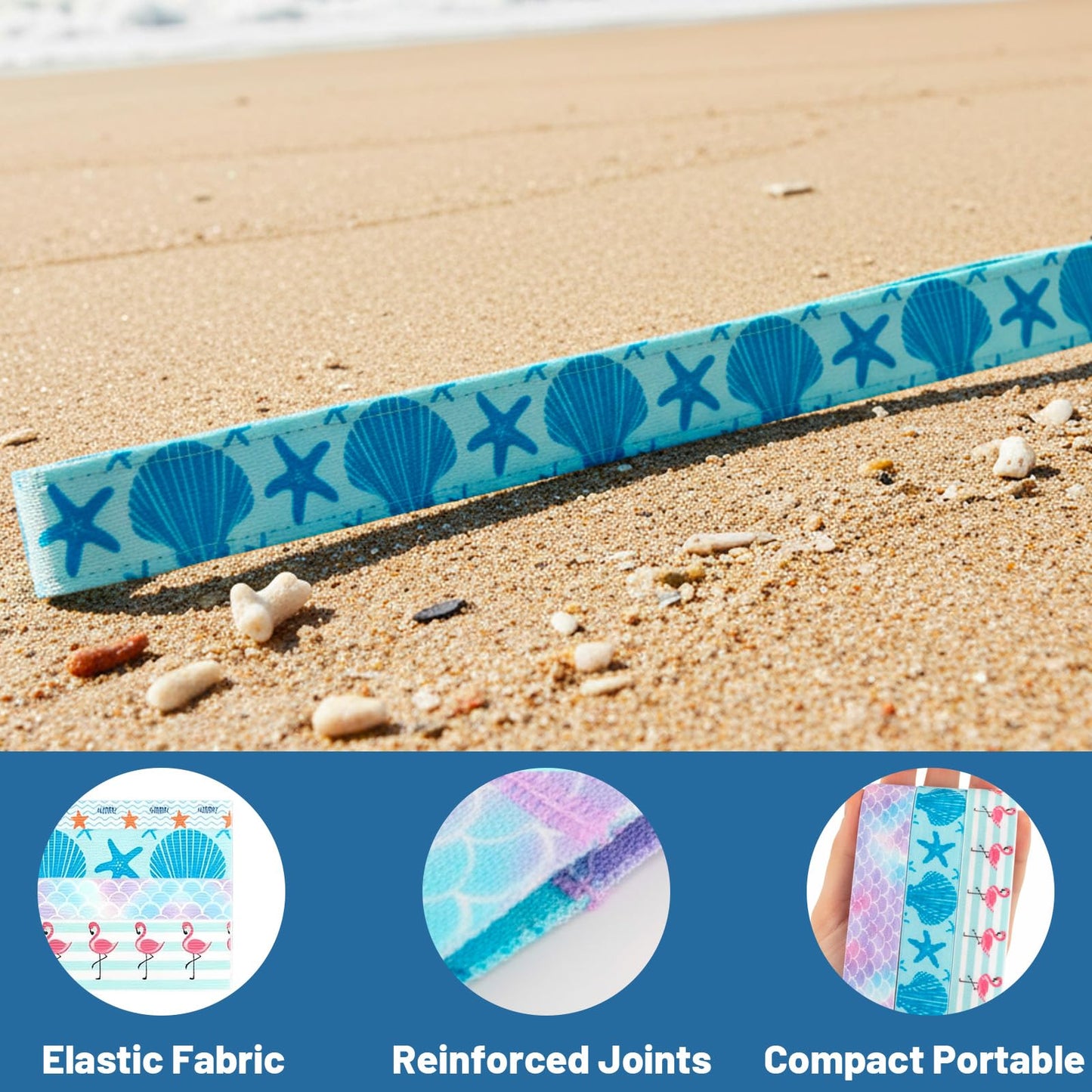 Wvbzf 4 Pcs Beach Towel Bands for Sun Loungers, Adjustable Sunbed Towel Bands, Sunbed Straps for Beach Towels, Towel Bands for Cruise Sun Loungers