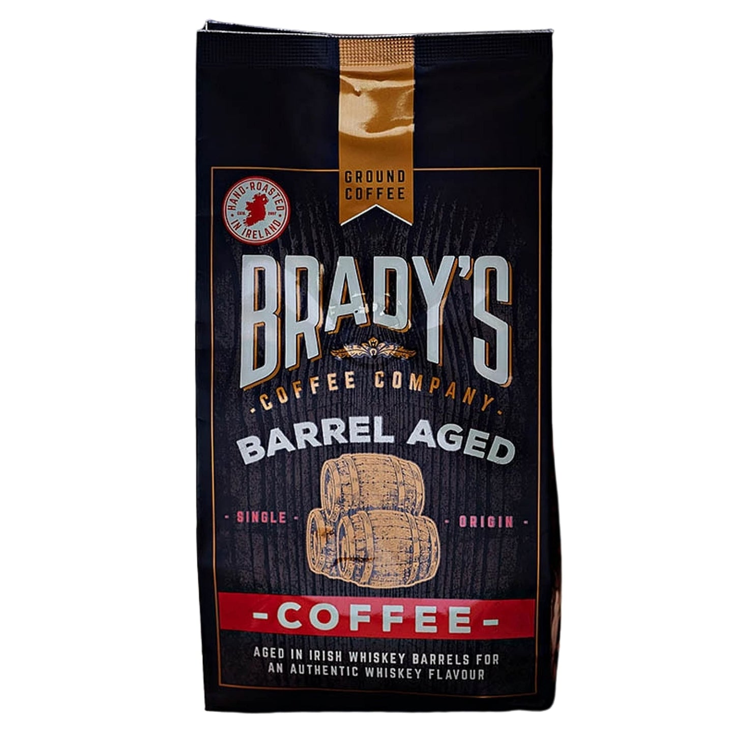 BRADY'S COFFEE COMPANY Barrel Aged Arabica Ground Coffee, 1kg - Medium Roast, Perfect for French Press, Vegan, Alcohol-Free, Gluten-Free