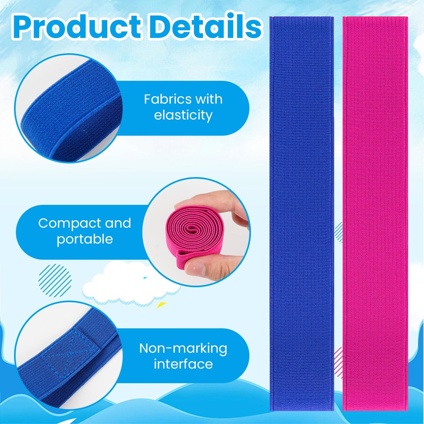8-Pack Beach Towel Bands, Sun Lounger Towel Bands