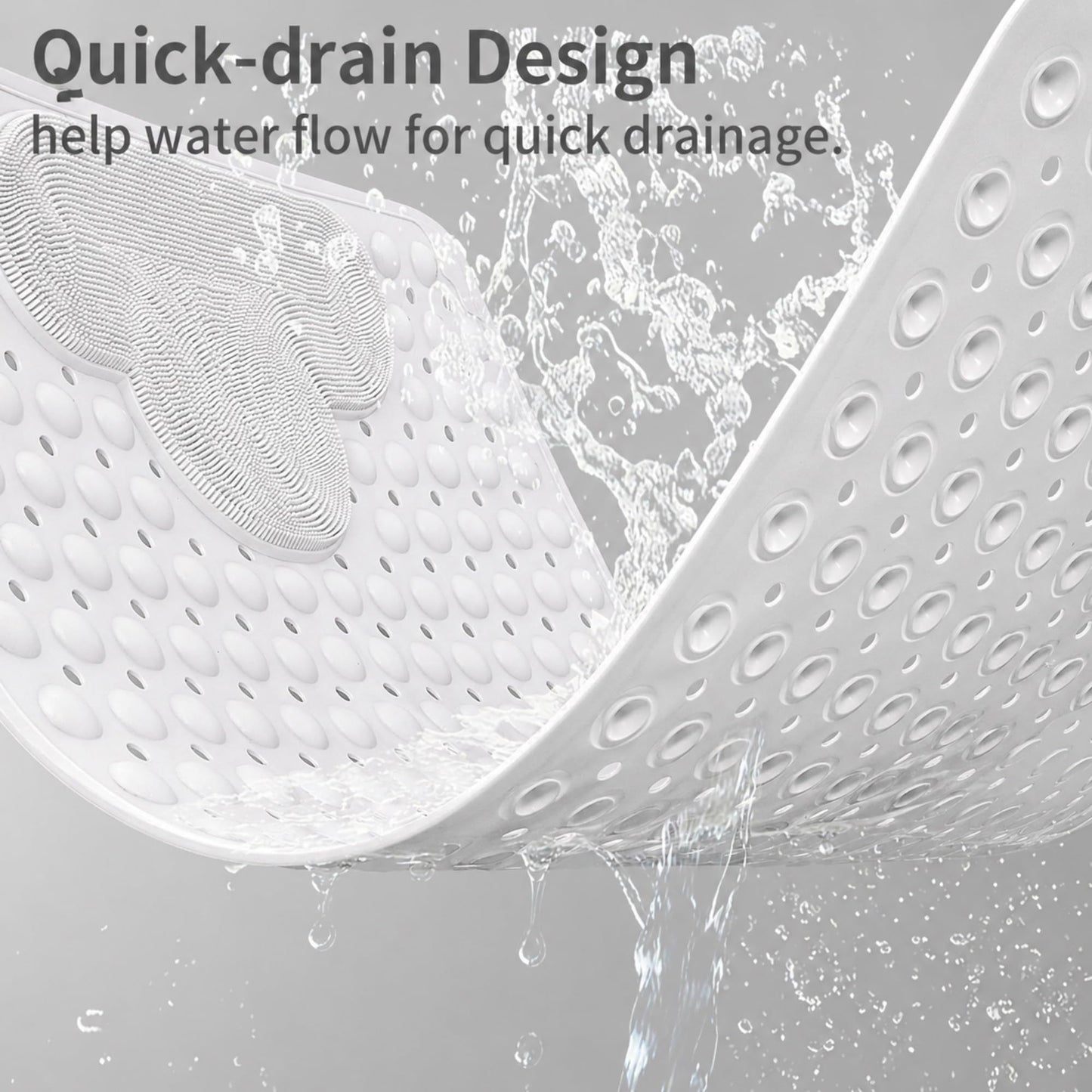 Venuso Shower Mat Non Slip Anti Mould, 70 * 40 cm Non Slip Bath Mat with Foot Massage Area
