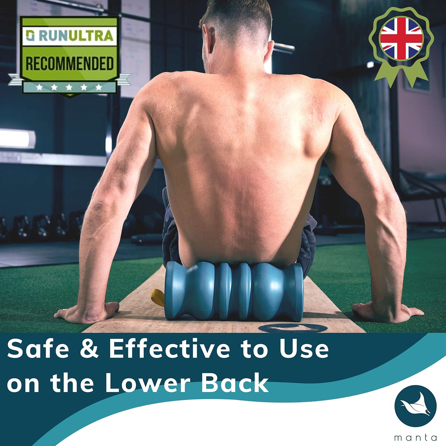 Manta Foam Roller - Firm Massage Roller for Strong deep Tissue Massage - Treat Upper & Lower Back - Improve Spinal Health - Treat Muscle Tension -