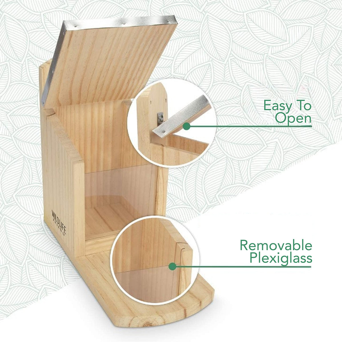 Squirrel Feeder Maxi - Extra Large and Stable - with Metal Roof, Natural Wood with Extra Long Feeding Platform - Hanging Feeding Station, Squirrel