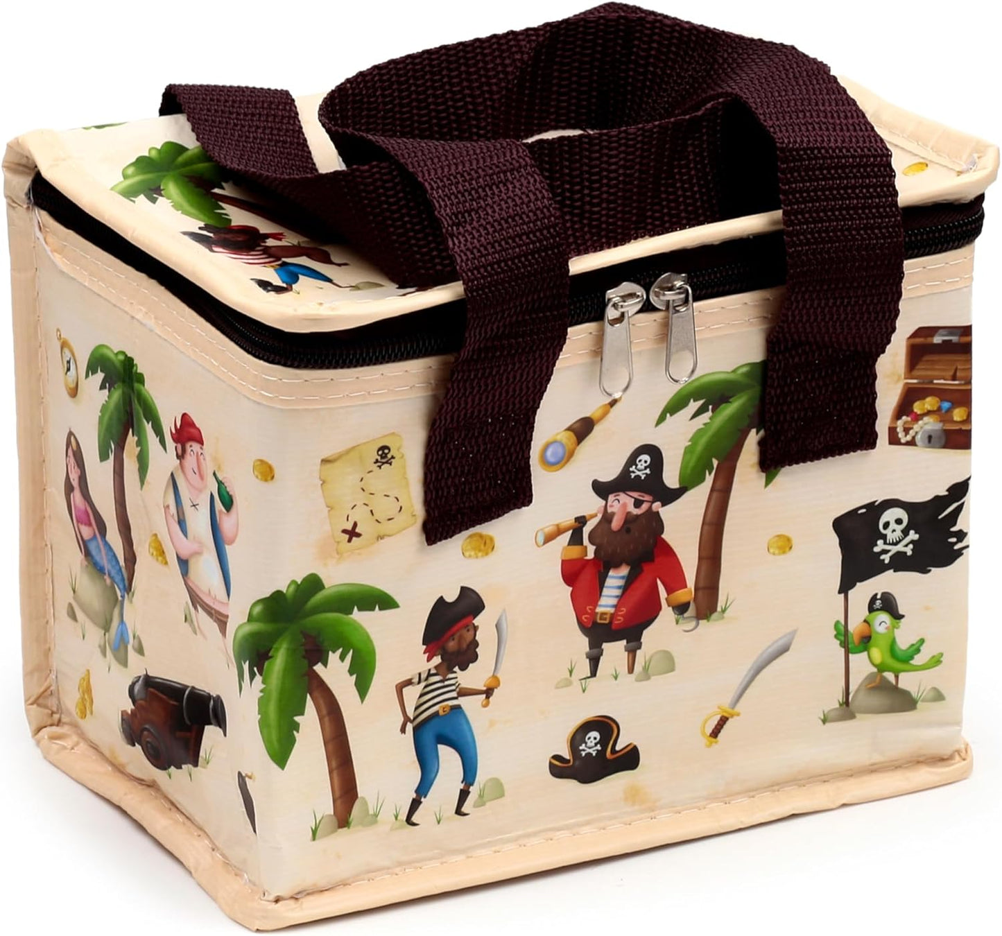 Cool Bag Lunch Bag Jolly Rogers Pirate - Made from Recycled Plastic Bottle - Insulated Lunch Bag for Women Men Children - Lunch Box Bag for Work & School - Beach Picnic Accessories