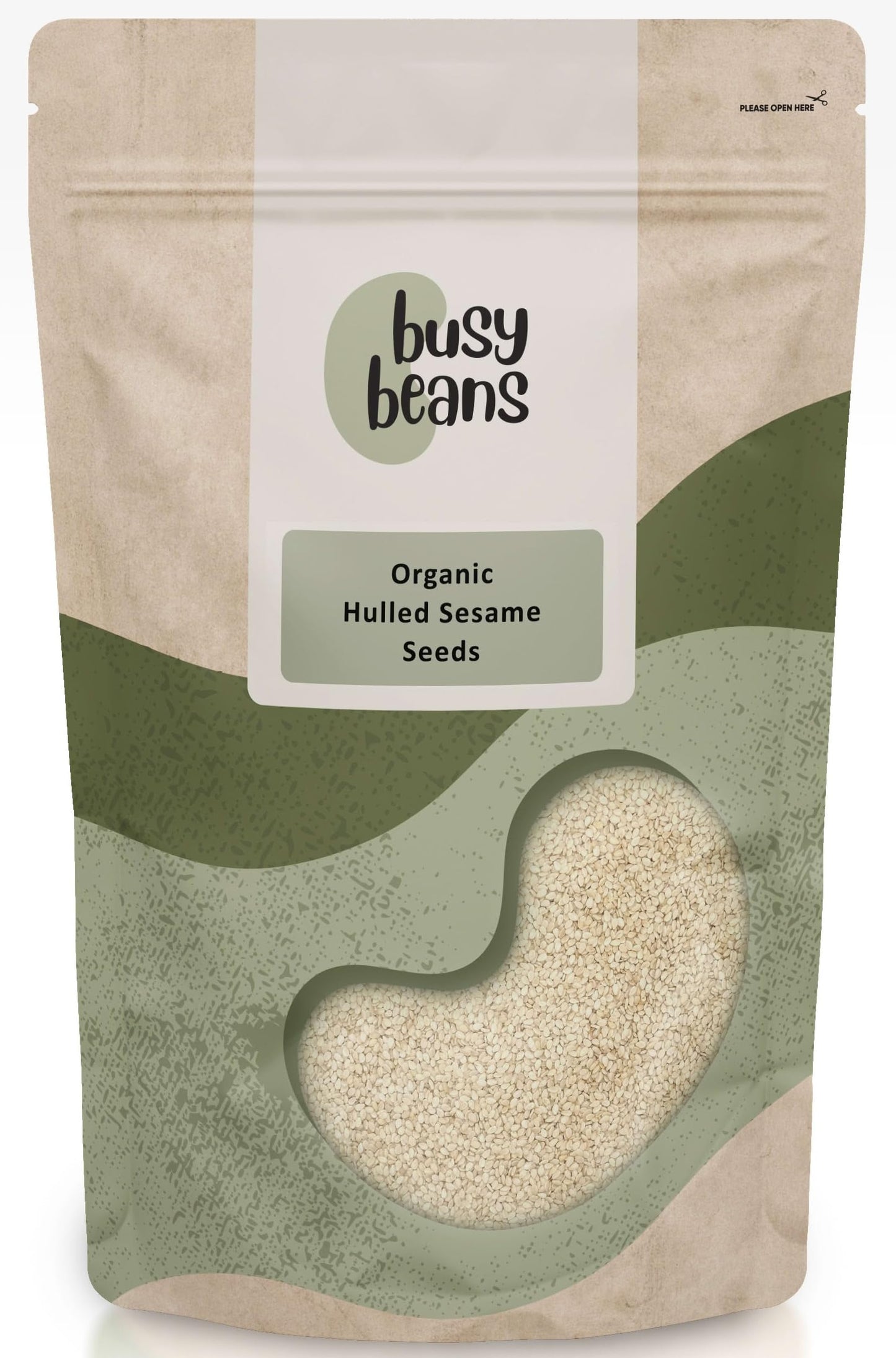 Organic Sesame Seeds Hulled - Certified Organic- by Busy Beans Organic (1kg)