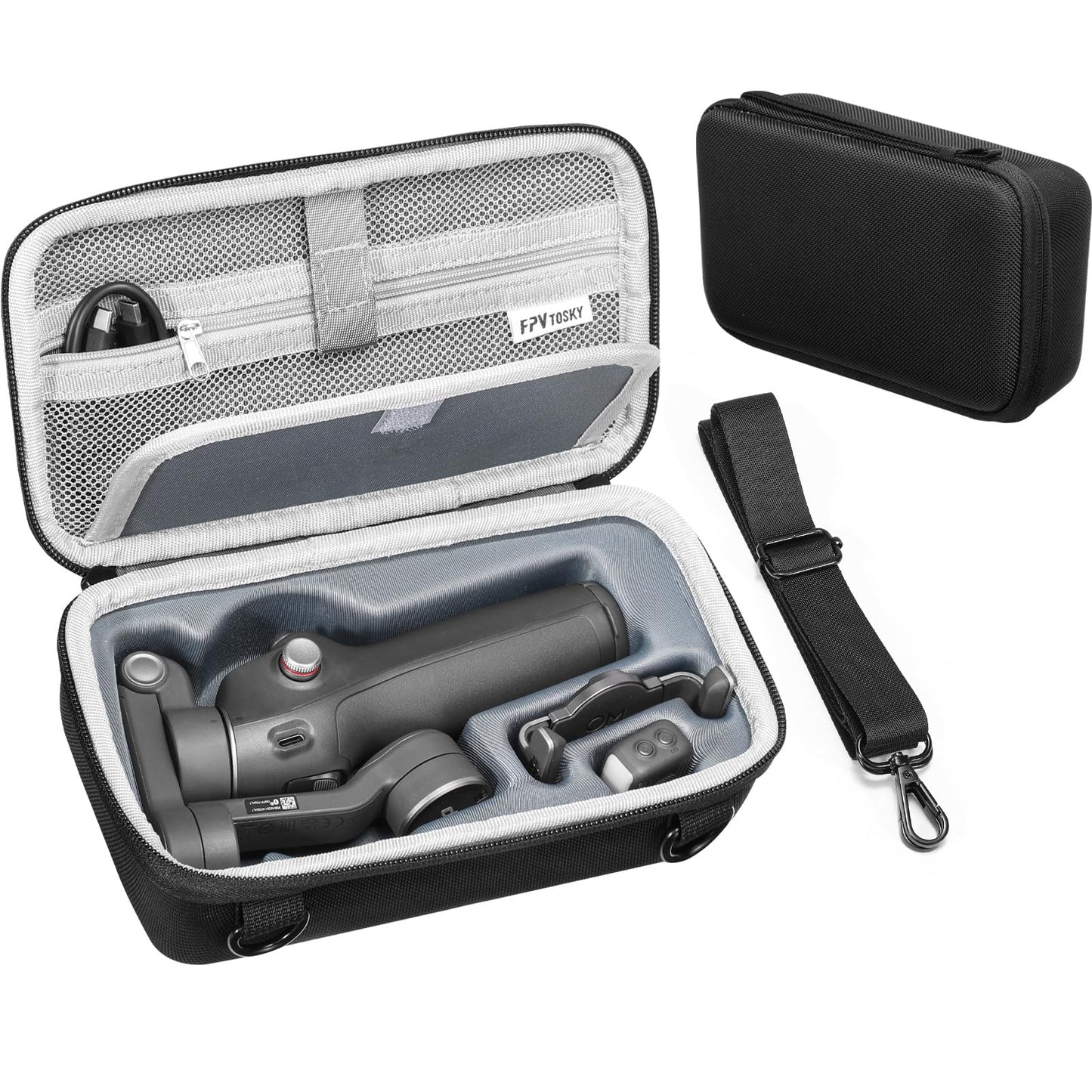 FPVtosky Osmo Mobile 8/7/Osmo Mobile 7P Case, Nylon Portable Storage Bag for DJI OSMO Mobile 8/7/7P Head Stabiliser/OM Fill Light Phone Clamp