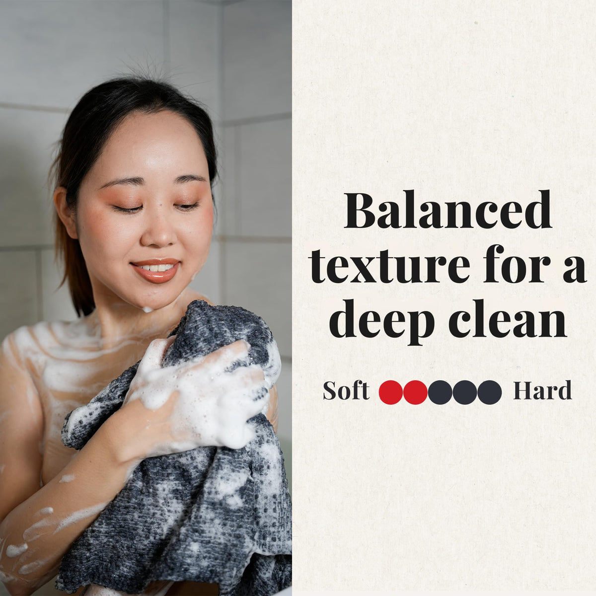 Japanese Exfoliating Shower Towel, Made in Japan, Nylon Washcloth, 2 Pack
