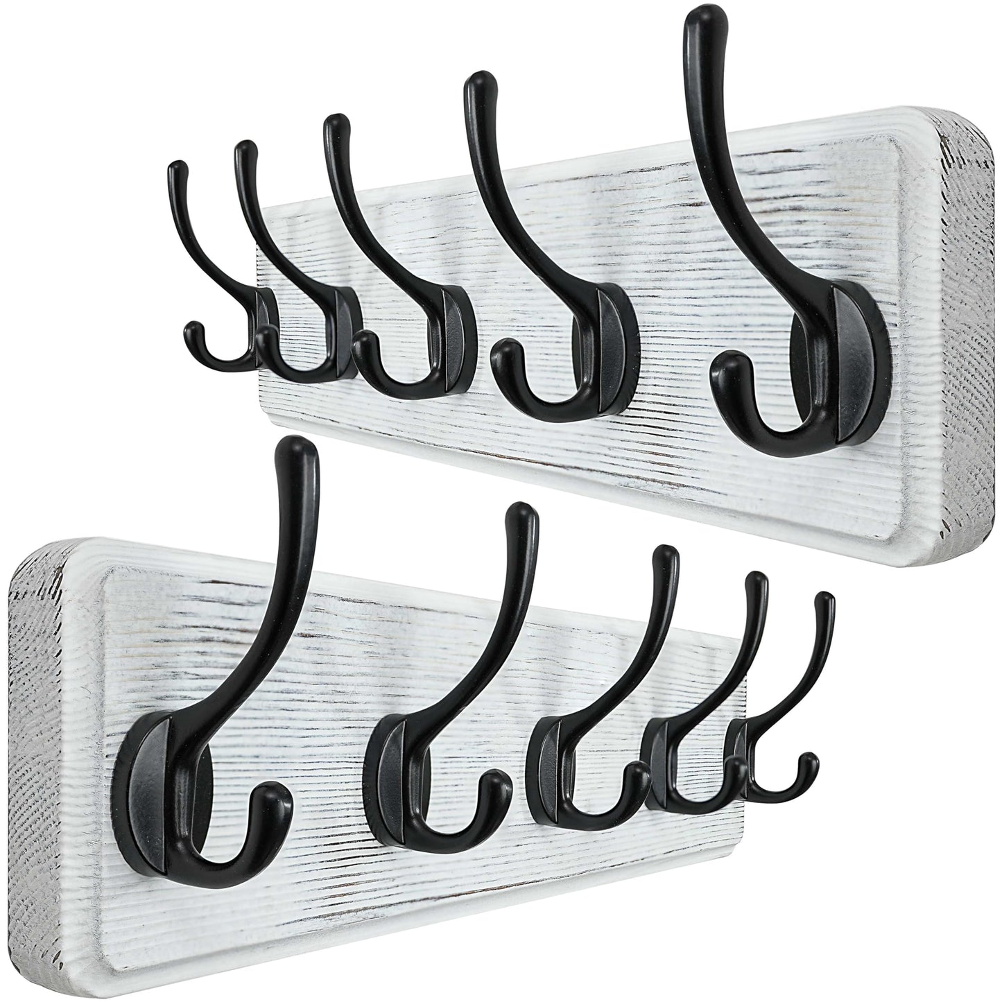 WEBI Coat Rack Wall Mounted,Wood Coat Hooks Wall Mounted,16" Hole to Hole,Large Coat Hanger Wall Hook Rack,5 Hooks for Hanging