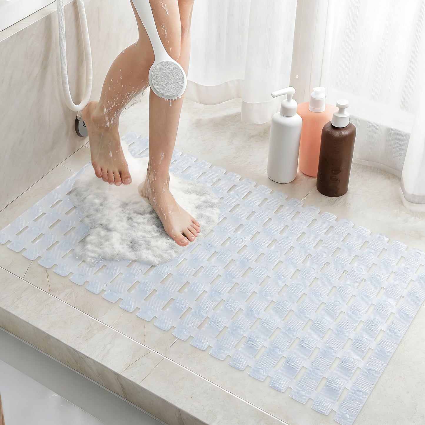 Smiry Shower Bath Mat Non Slip, Quick Drying for Inside Shower, 40 x 70 cm