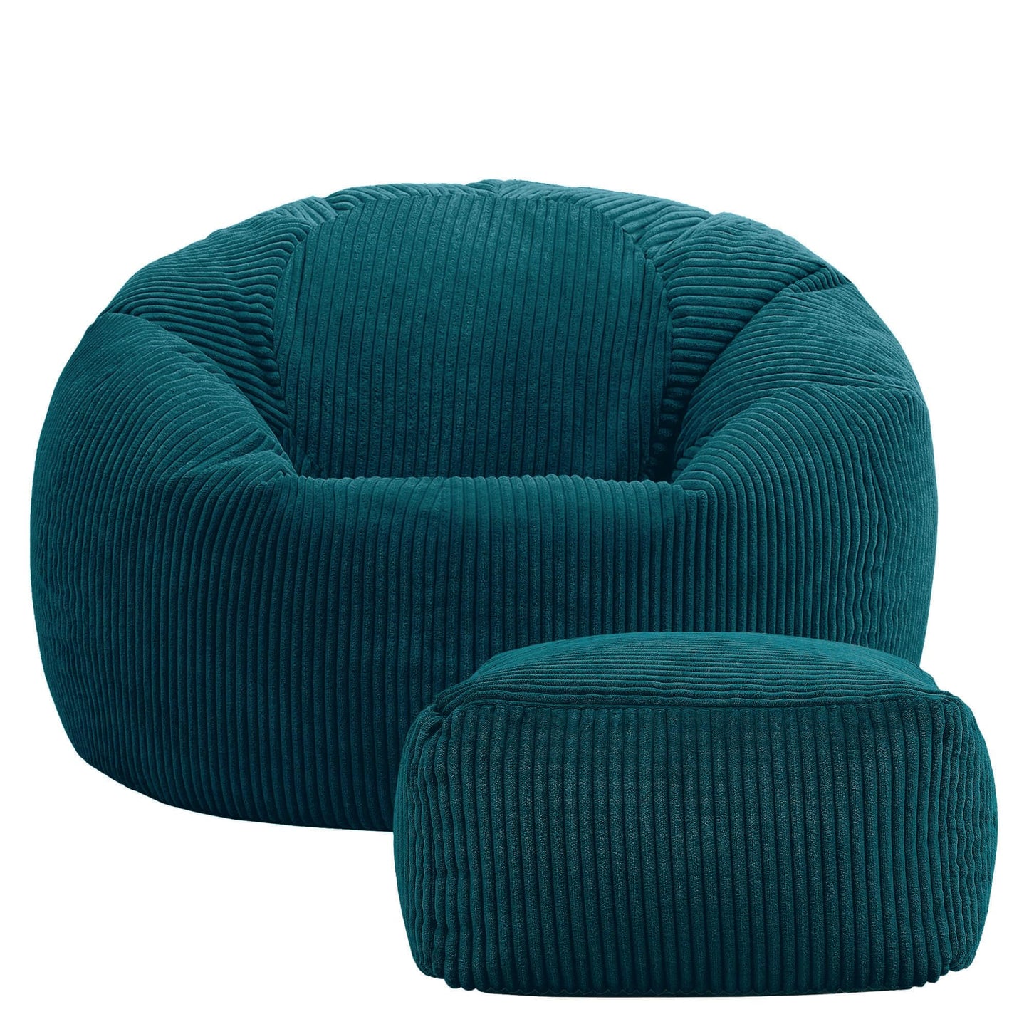 icon Kingston Cord Bean Bag & Footstool with Filling Included, Teal