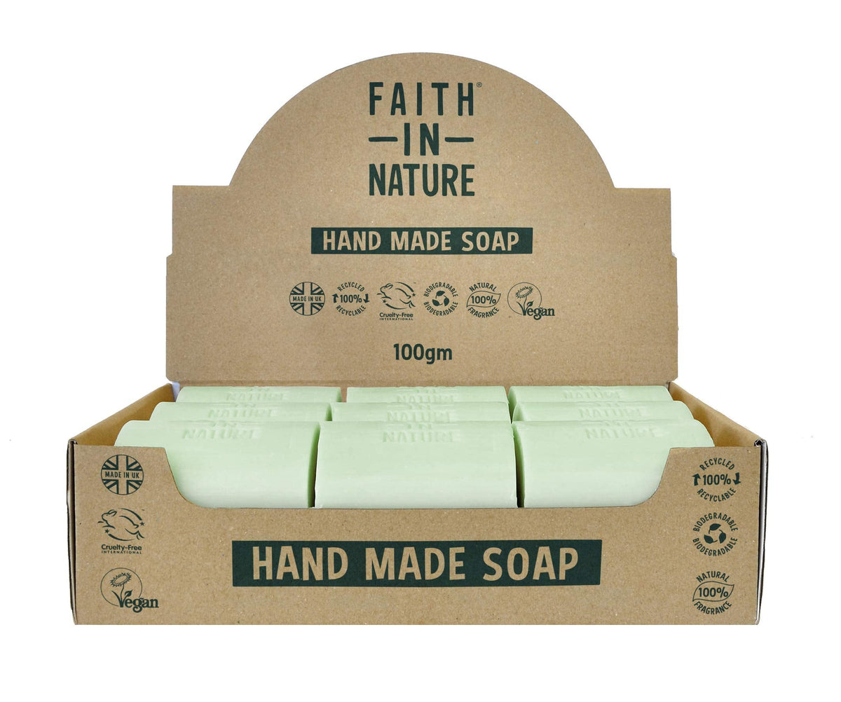 Faith In Nature Natural Rosemary Hand Soap Bar Box Set, Balancing, Vegan & Cruelty Free, No SLS or Parabens, 18 x 100g