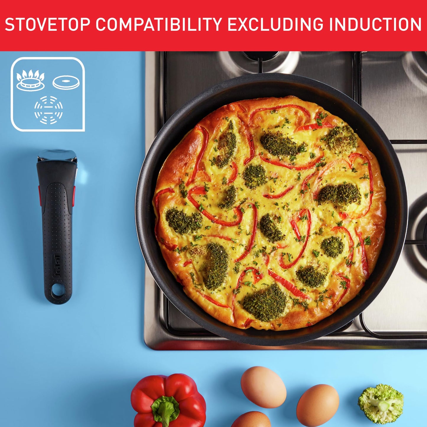 Tefal Ingenio Easy ON 3 Piece Non-Stick Pan Set, 24&28 cm Frying Pans, Bakelite Handle, Easy Cleaning, Heat Indicator, Non-Induction Black, L1599302