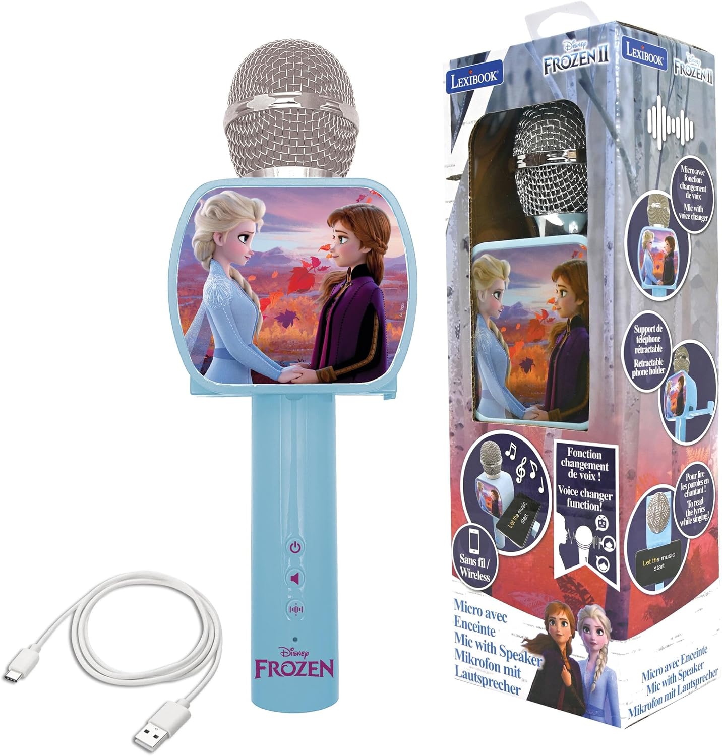 LEXIBOOK, Frozen, Bluetooth® Microphone with Voice changer function, Used- very good, turns on