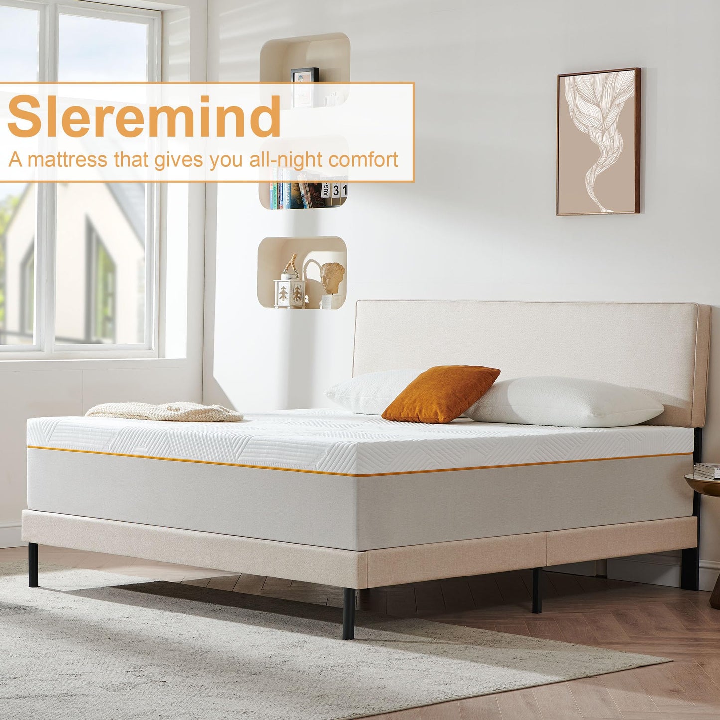 Sleremind Single mattresses, Single Memory Foam Mattress, High-Density, Hypoallergenic and Breathable Medium firm mattress, Mattress in a box