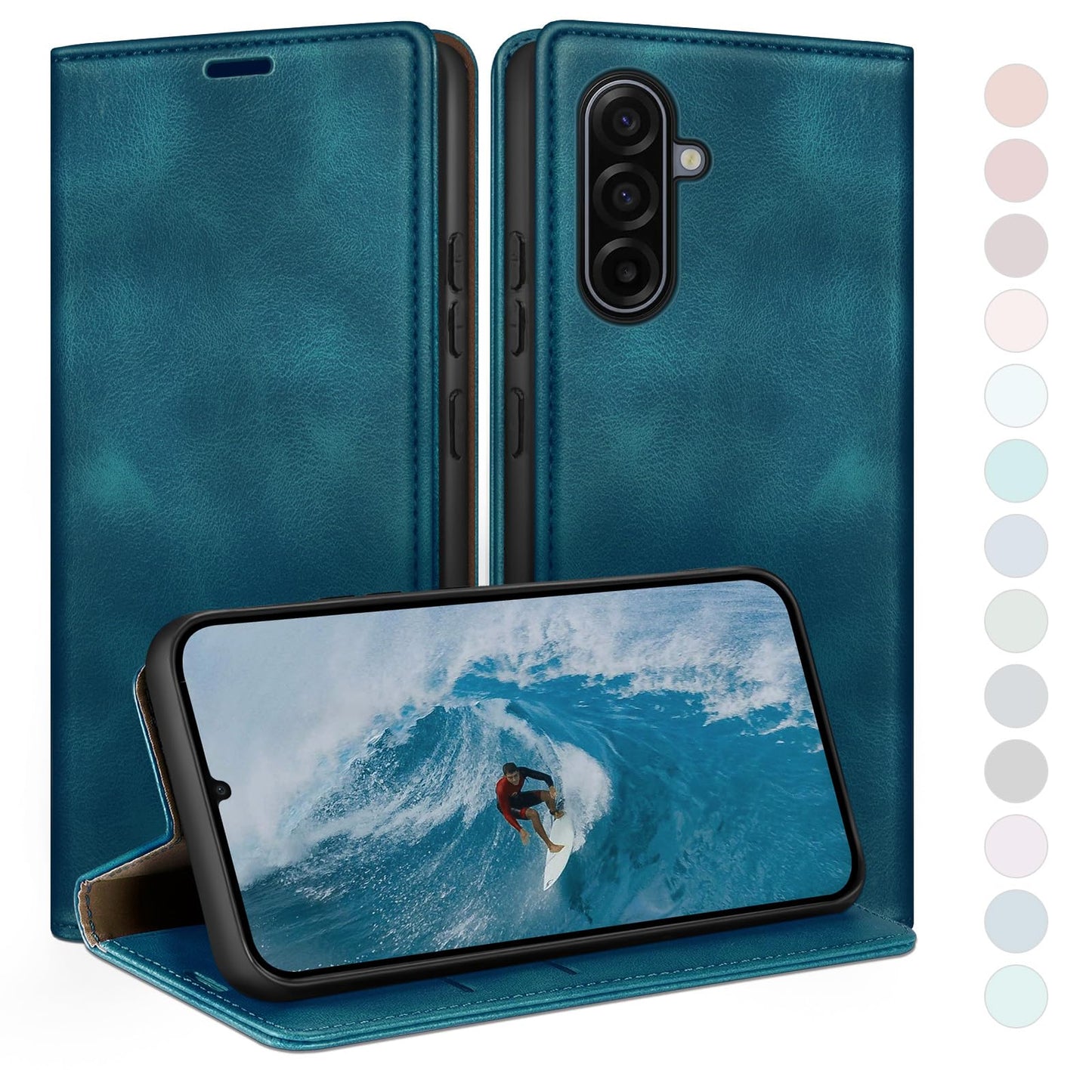 HUOUH for Samsung Galaxy A17 Wallet case with RFID Blocking PU Leather,Flip Folio Book covers,Credit Card Holder Shockproof Phone case Women Men for