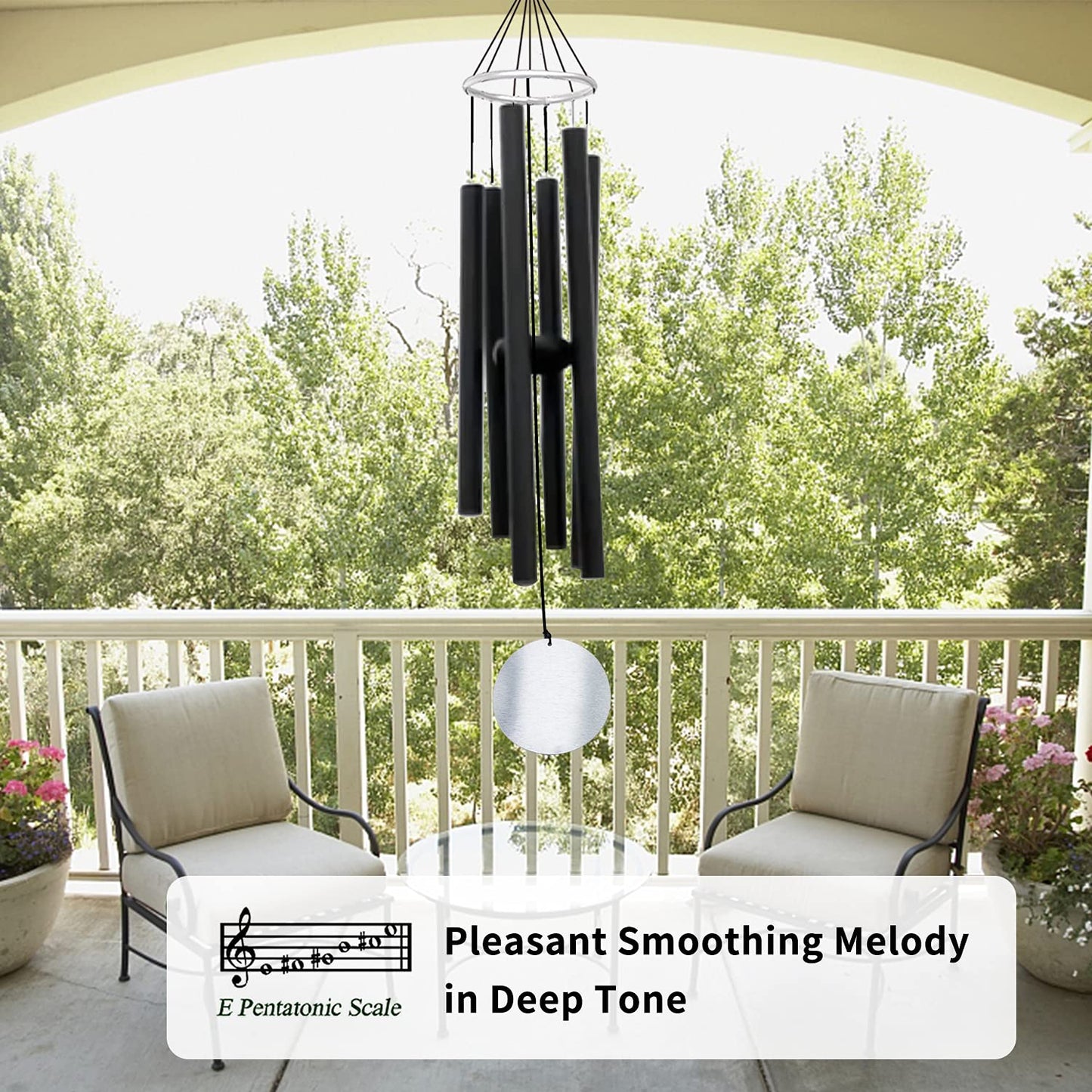 ASTARIN Wind Chimes for garden,36Inch Large Wind Chimes for Outside Tuned Relaxing Soothing Low Bass,Memorial Wind Chimes Sympathy for Mom Dad,Black