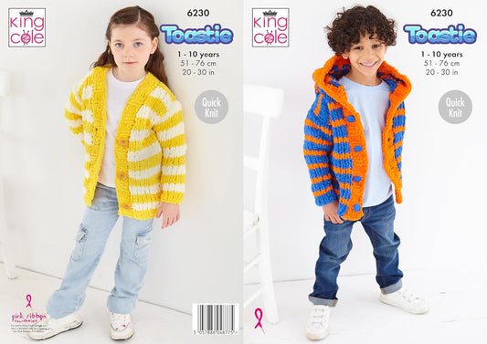 King Cole Toastie Knitting Pattern  - 6229 Baby Sweater, Hat, Blanket & Sleep bag  Size Range : 14 - 22 ins