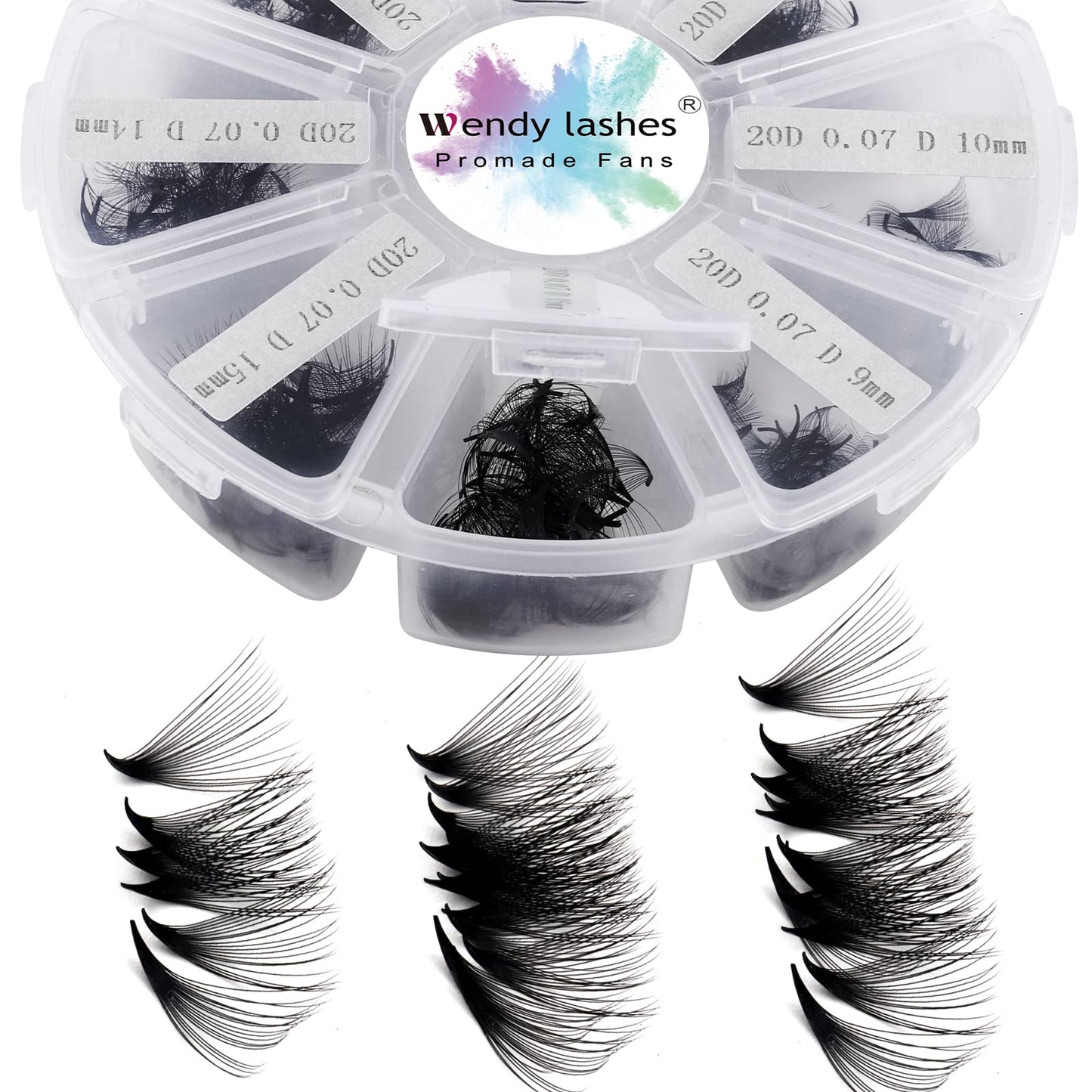 Pre Made Fan Eyelash Extensions 20D 0.07mm D Curl Mixed 9-16mm 500 Fans Premium Premade Fans Loose Volume Russian Lash Extensions Handmade Promade