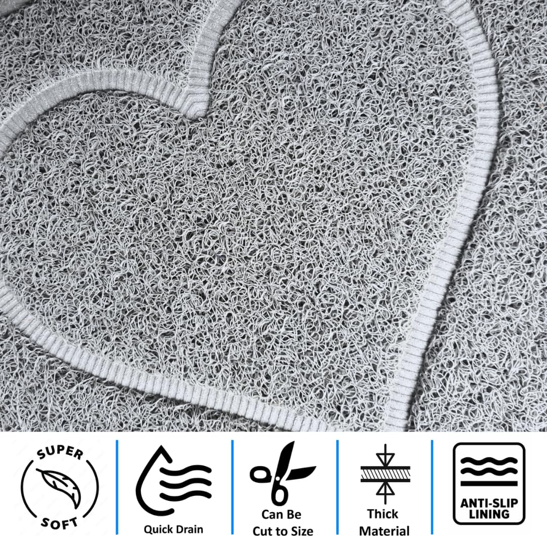 Nicoman Heart Shower Mat Non Slip Anti Mould, 40x60 cm Bath Mats for Inside Shower