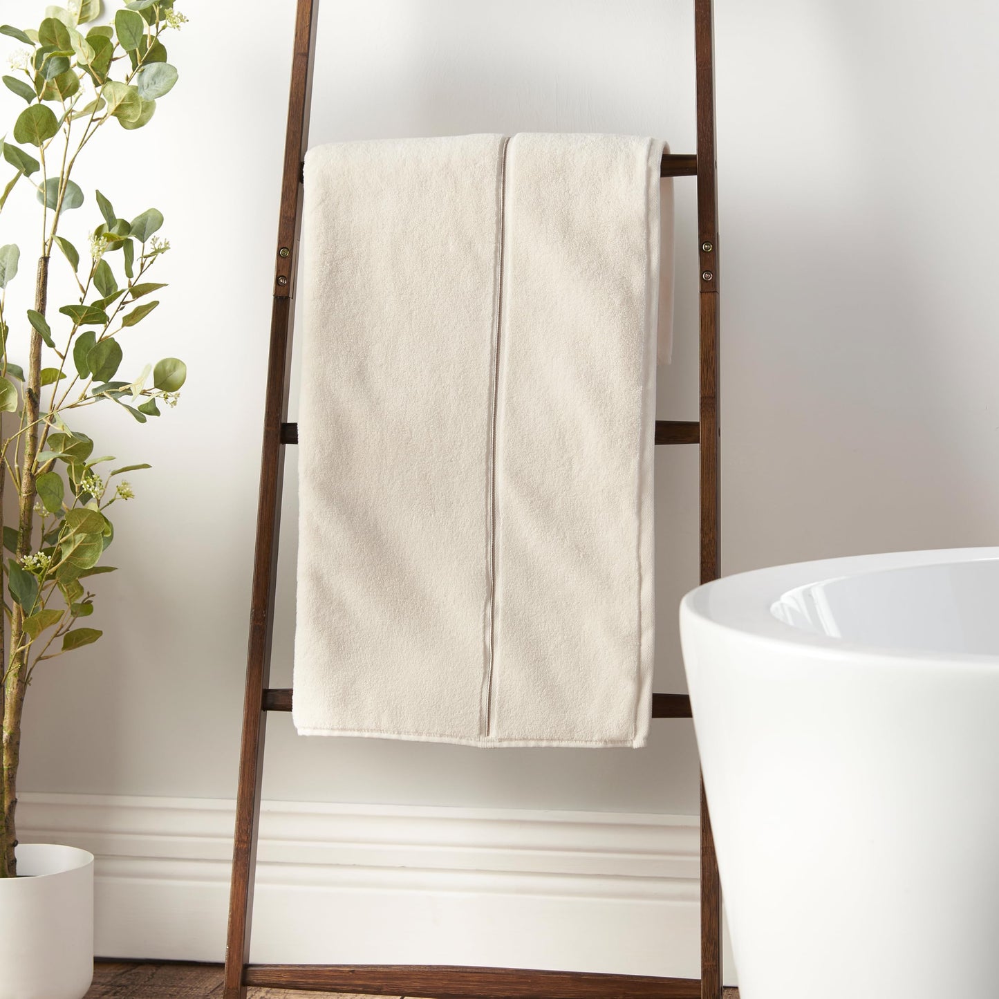 Bianca Zero Twist Satin Stitch Cotton 90x140 cm Bath Sheet Cream