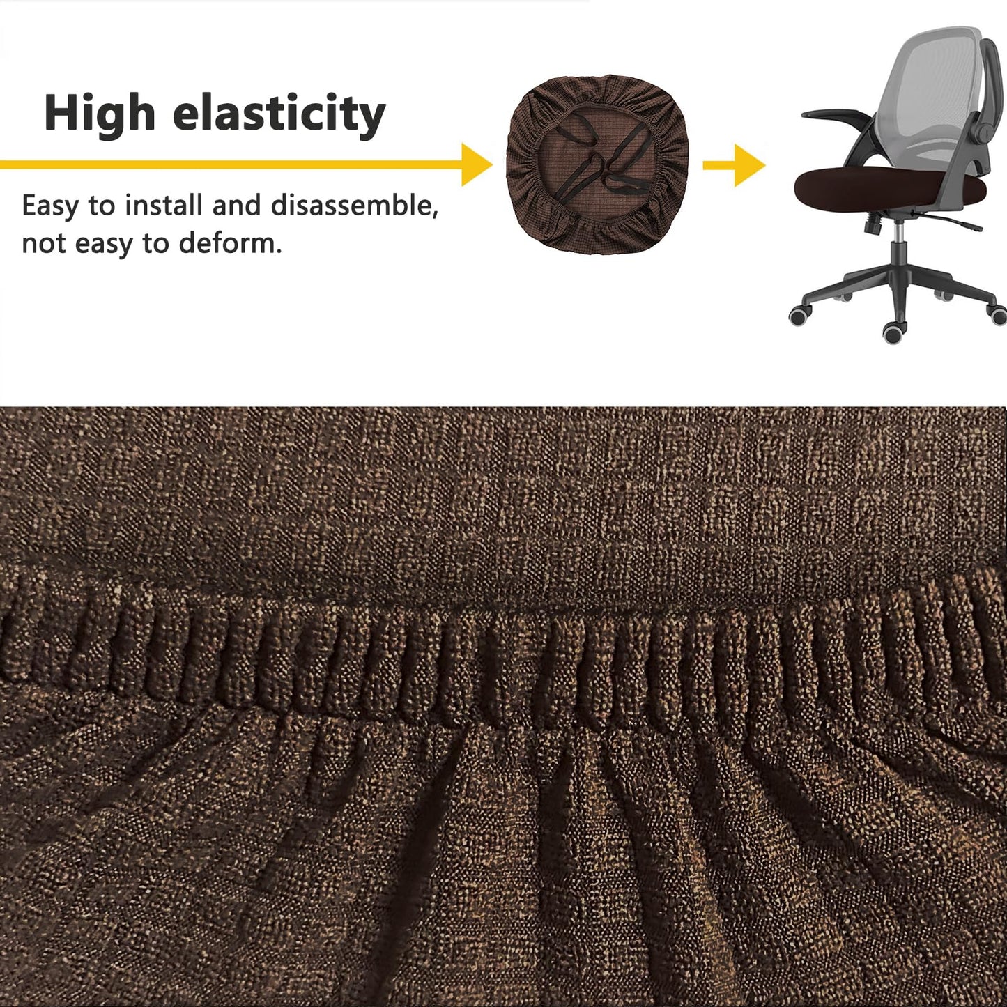 FYTXSZ Office Chair Seat Cover Stretch Elastic Universal Fit Washable Slipcover Seat Protector for Desk Swivel Computer Chairs