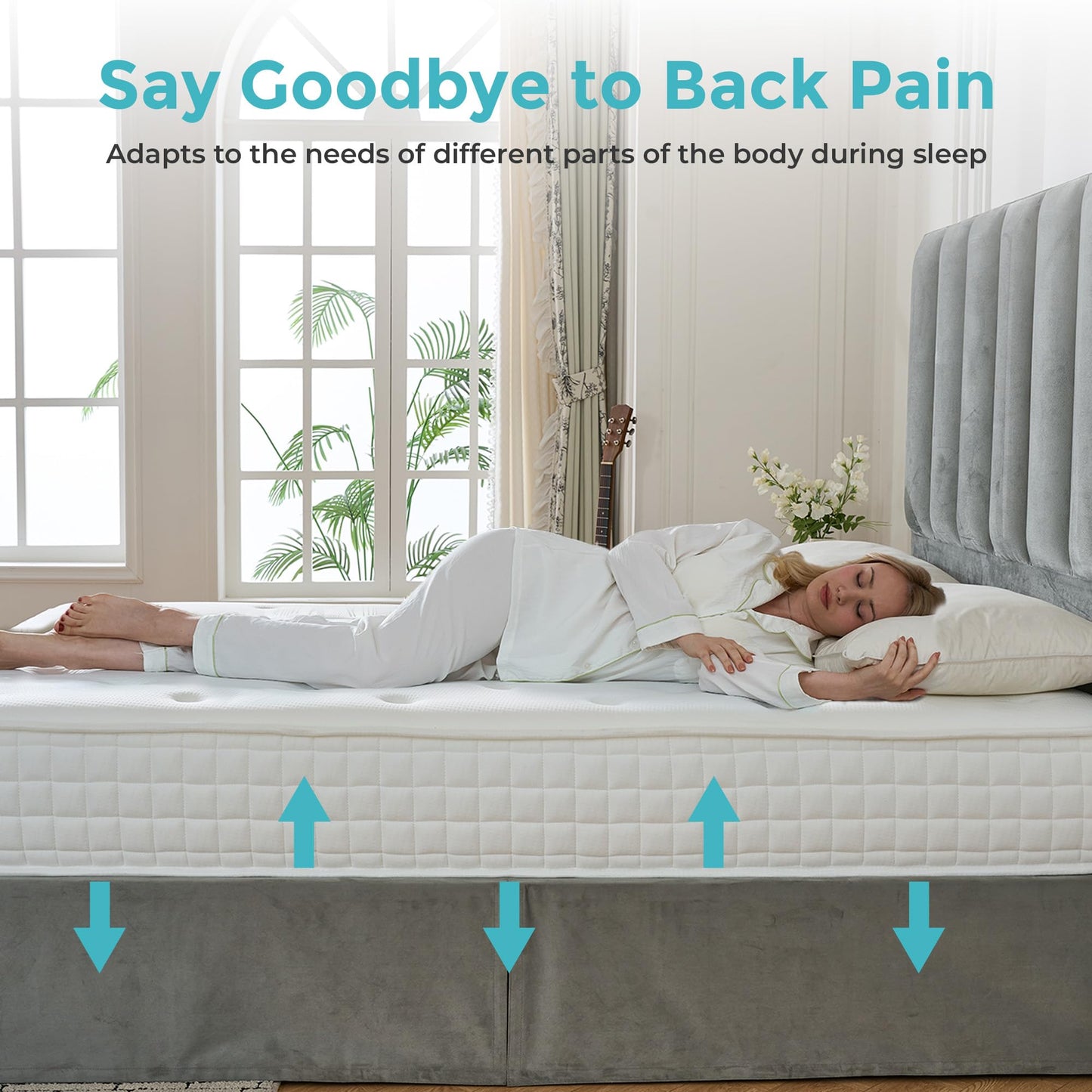 Sana Essentials Super King Mattress 6FT, 7-Zone Pocket Sprung Foam Support for Comfort, Medium Firm Orthopaedic Design, Motion Isolation
