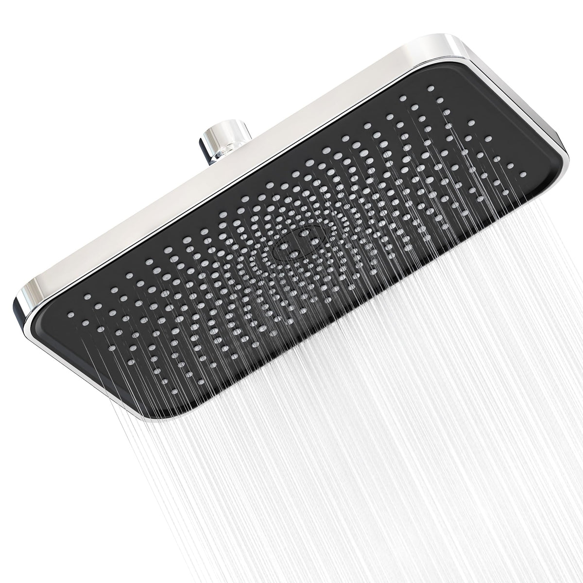 FRIYOYA Water-Saving Rainfall Shower Heads 10 Inch, Square Rain High Pressure Shower Head, Fixed Waterfall Overhead Shower Head with Universal