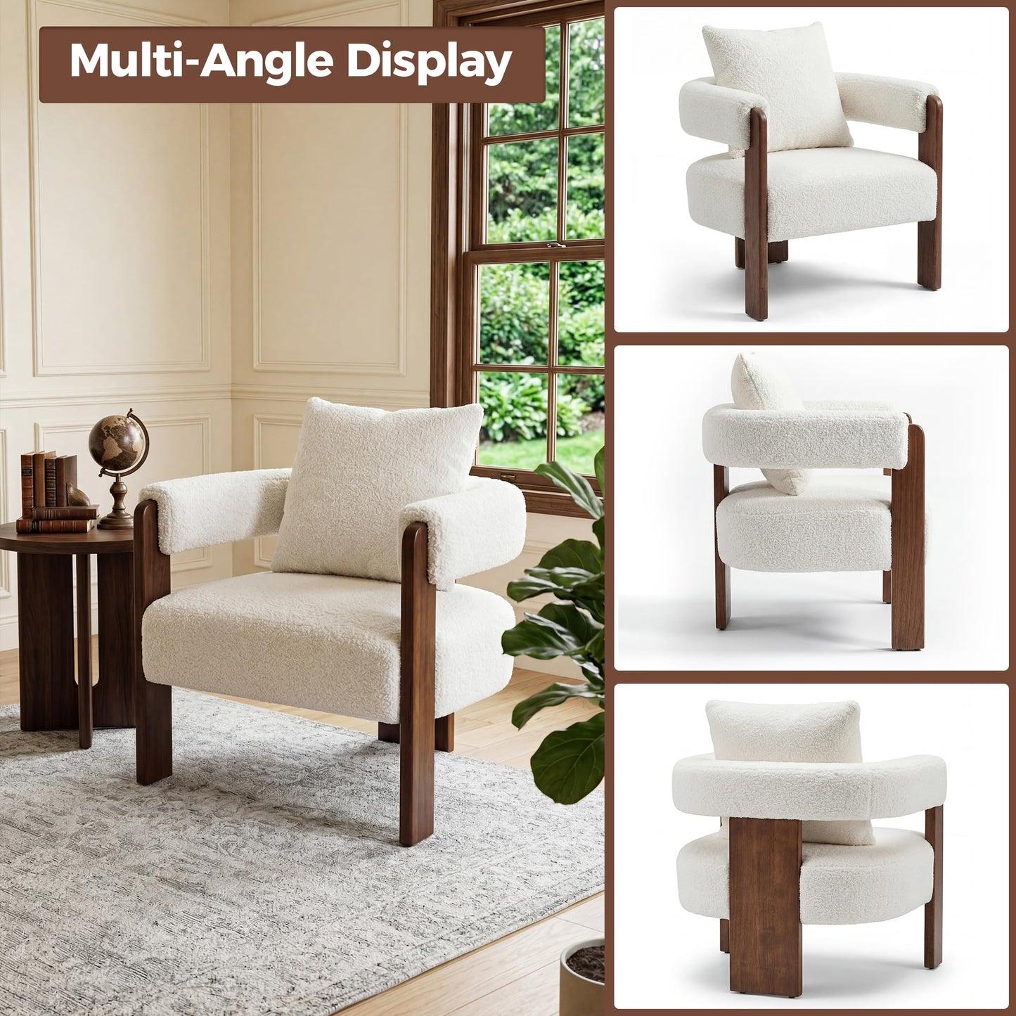 BonVache Modern Armchair Accent Chair for Living Room Bedroom Office