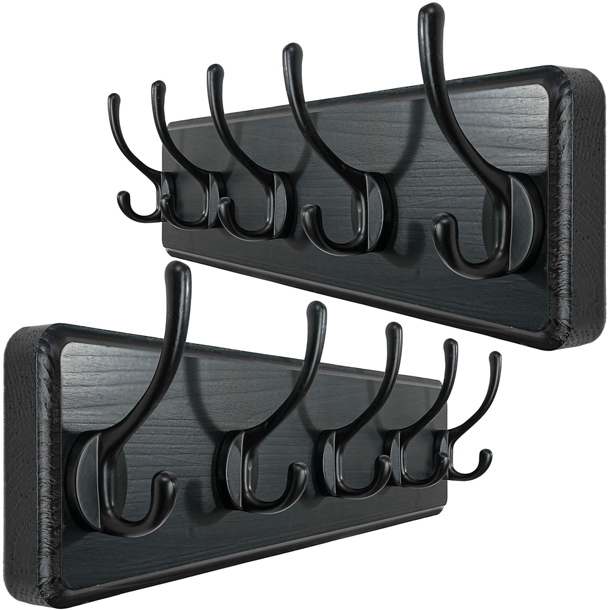 WEBI Coat Rack Wall Mounted,Coat Hooks Wall Mounted,16 Hole to Hole,Large Coat Hanger Wall Hook Rack,5 Hooks for Hanging