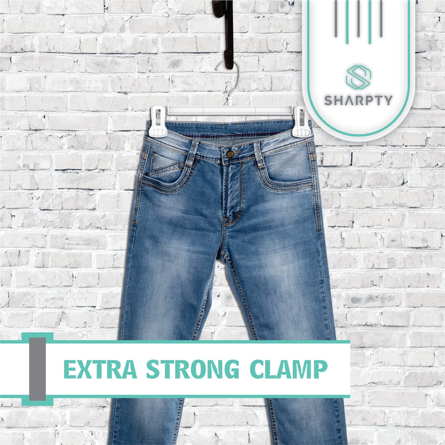 Sharpty Pant & Skirt Hangers - Closet Hangers for Shorts, Shirts, Jeans, Dresses, Slacks, Coats, Clothes, Clothing, Garments & More - Durable