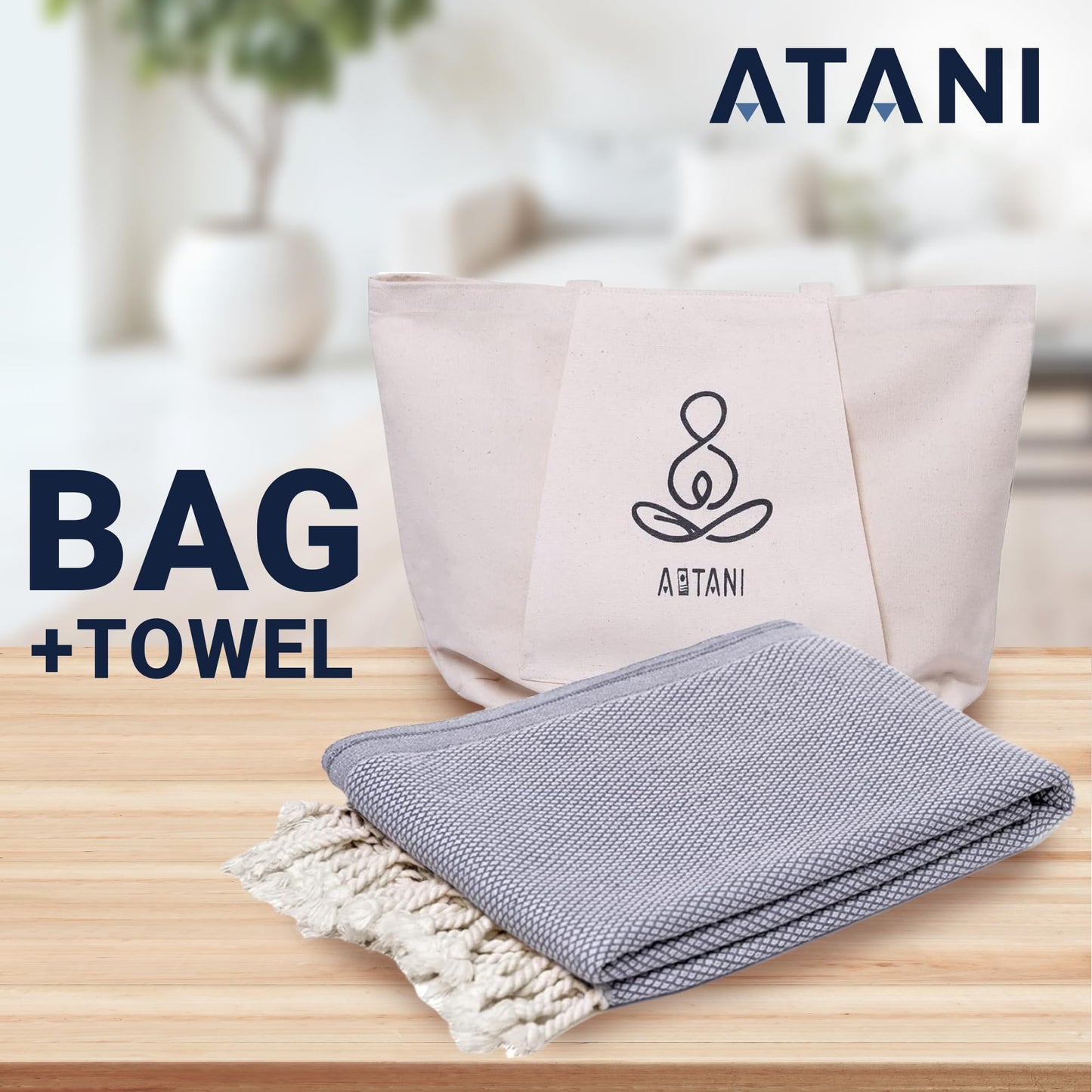ATANI Turkish Beach Towel (69x35 Inches), Oversized 100% Cotton Bath Towels Lightweight Quick-Dry Beach Blanket for Travel, Picnic, Camping