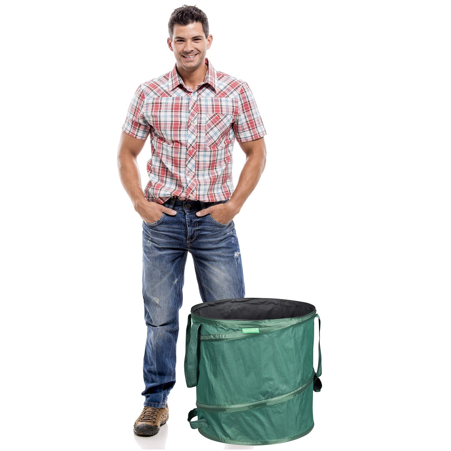 GardenMate pack of 3 x 85L pop-up garden waste bags made of 600D Oxford Polyester (H50 cm, D47 cm)