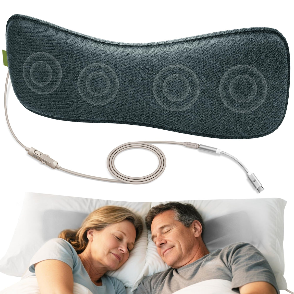 Avantree Slumber B - Sleeping Headphones Alternative for Side Sleepers, Wired Pillow Speaker with Low-Volume Audio, No Charging Needed, Comfortable