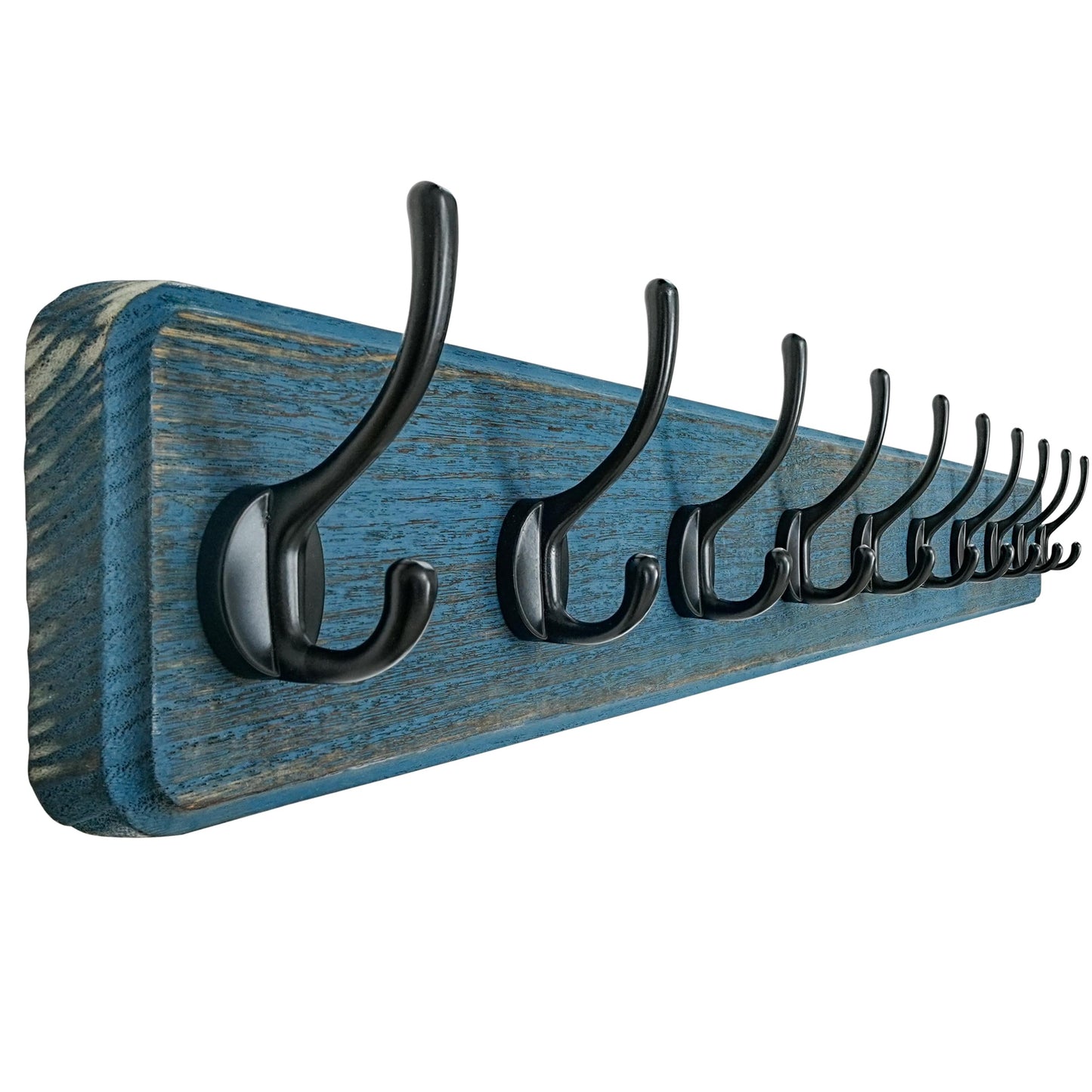 Dseap Coat Rack Wall: 97cm Long, Patented, Heavy-Duty, 10-Double-Hooks Wooden Wall Mounted Coat Rack Coat Hanger Hook Rail for Winter Coats Hat