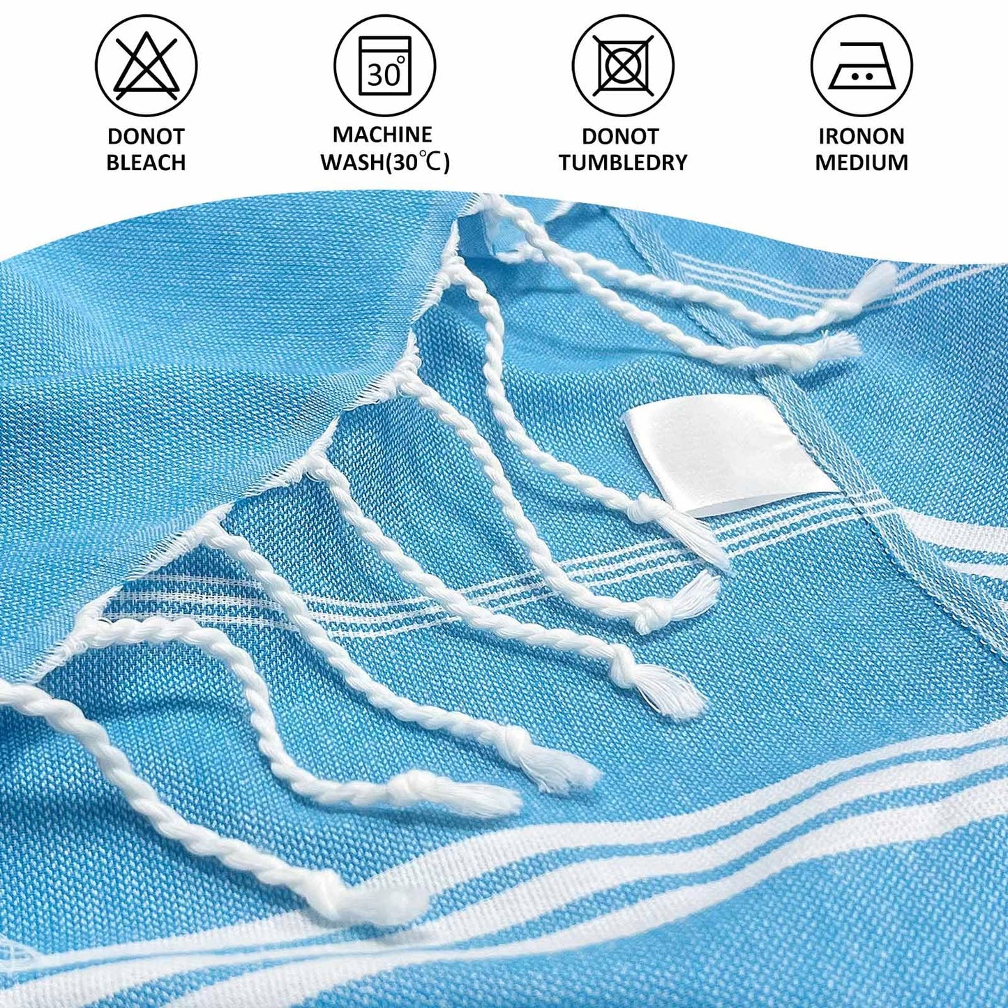 Ouxiaobai Turkish Beach Towel Oversized - 40"x70" Quick Dry Sand Free Thin Beach Towels for Adults, Extra Large Lightweigh Travel Towel(Sky Blue)
