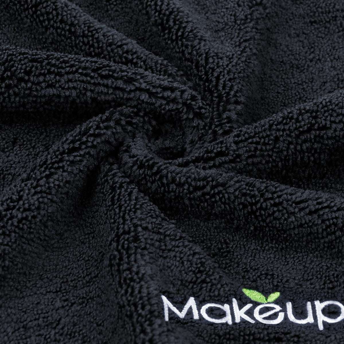 Orighty Microfiber Makeup Remover Cloths - Super Soft, Quick Dry Face Towels for Cleansing, 13 x 13 Inch, 6 Count, Black