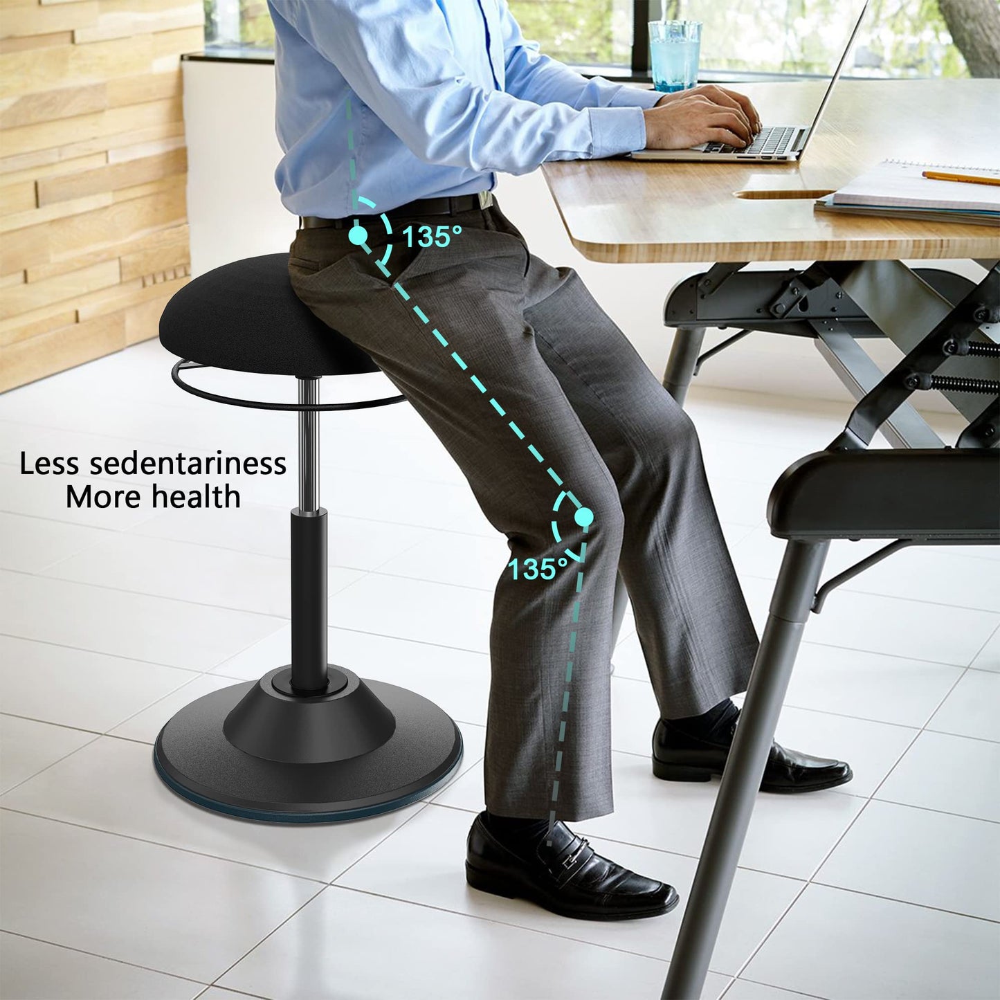 Ergooffile Ergonomic Wobble Stool for Standing Desk, Height Adjustable