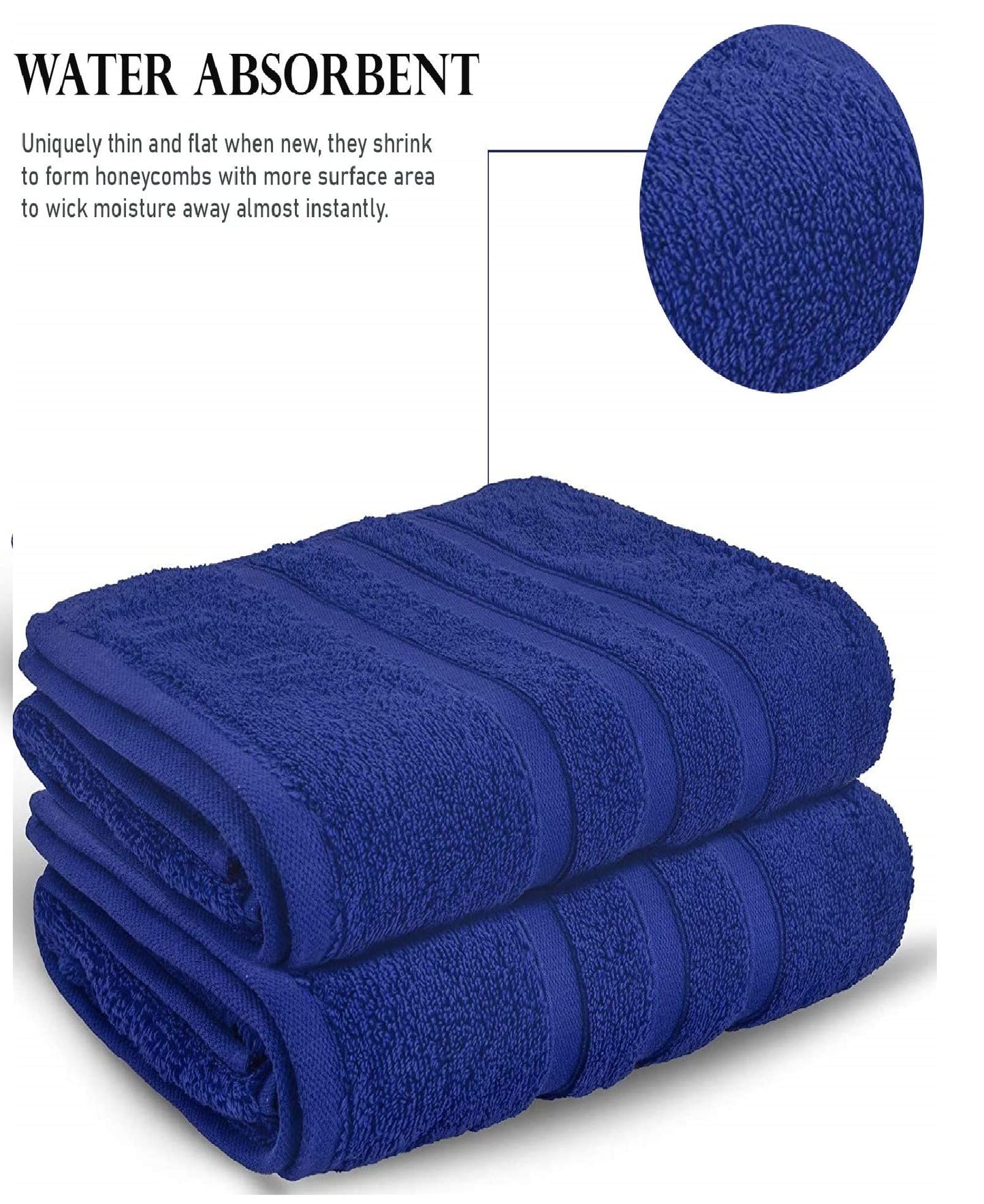 Uk Furniture 2 Pack Extra Large|95x200cm| Super Jumbo Bath Sheet Towels100% Egyptian Cotton 700GSM Super Soft Towel Set. (Blue)