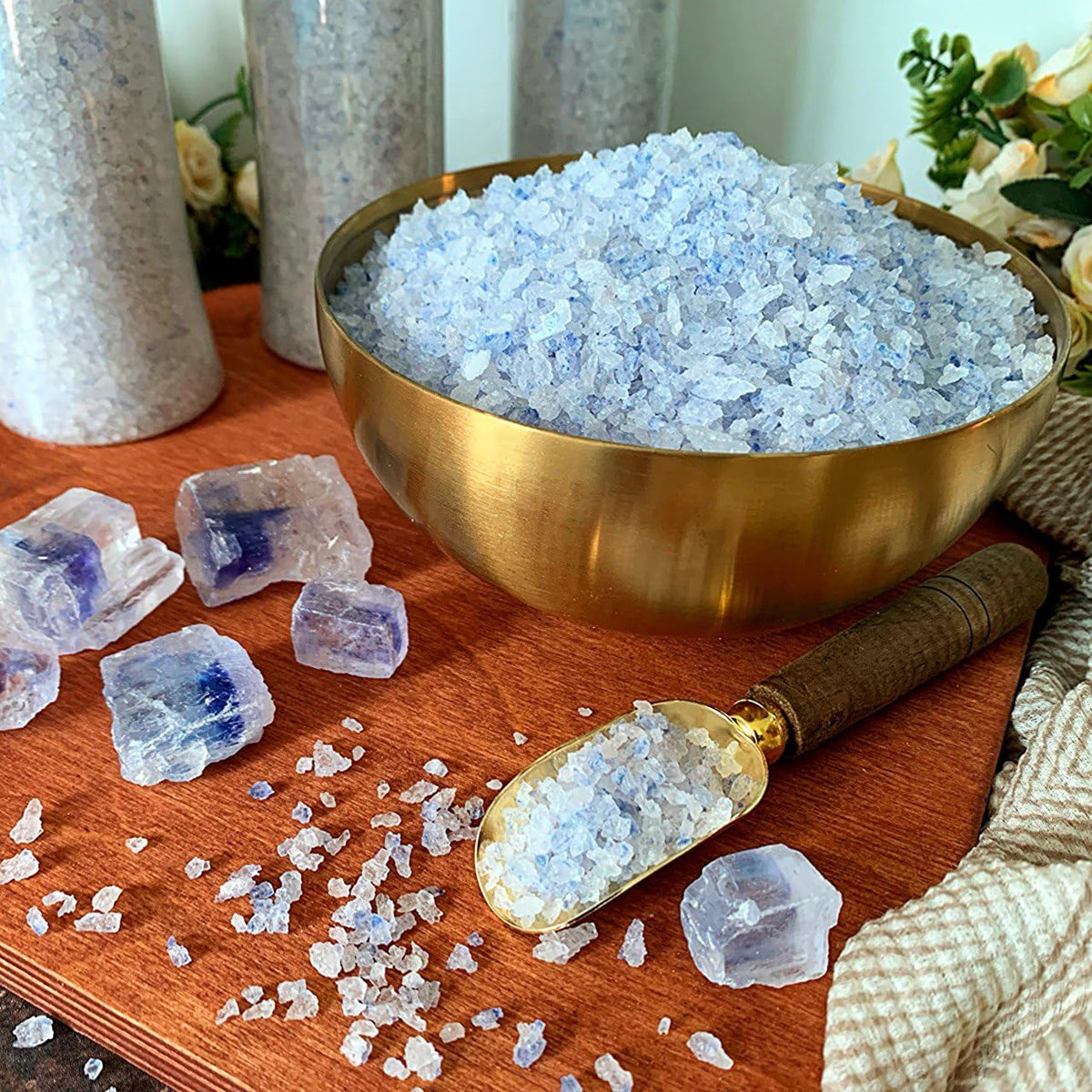 250gr Premium Blue Salt Crystals ? Coarse, Rare Mineral Salt, High Potassium, Low Sodium, Natural, Unprocessed, Hand Harvested Gourmet, Ancient