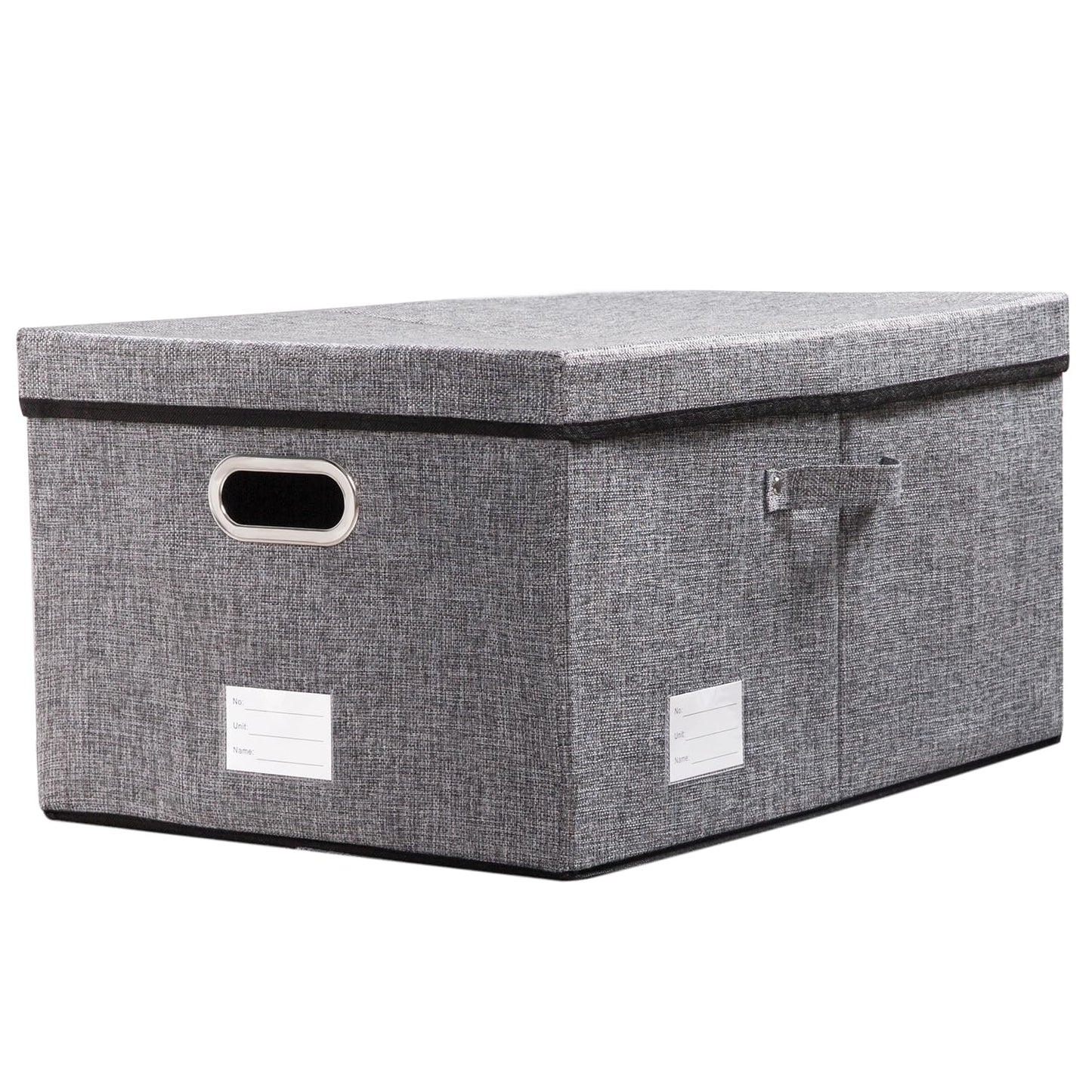 Prandom Storage Boxes with Lids Large,Collapsible Linen Fabric Storage Box,Decorative Bins,Really Useful Box,Clothing